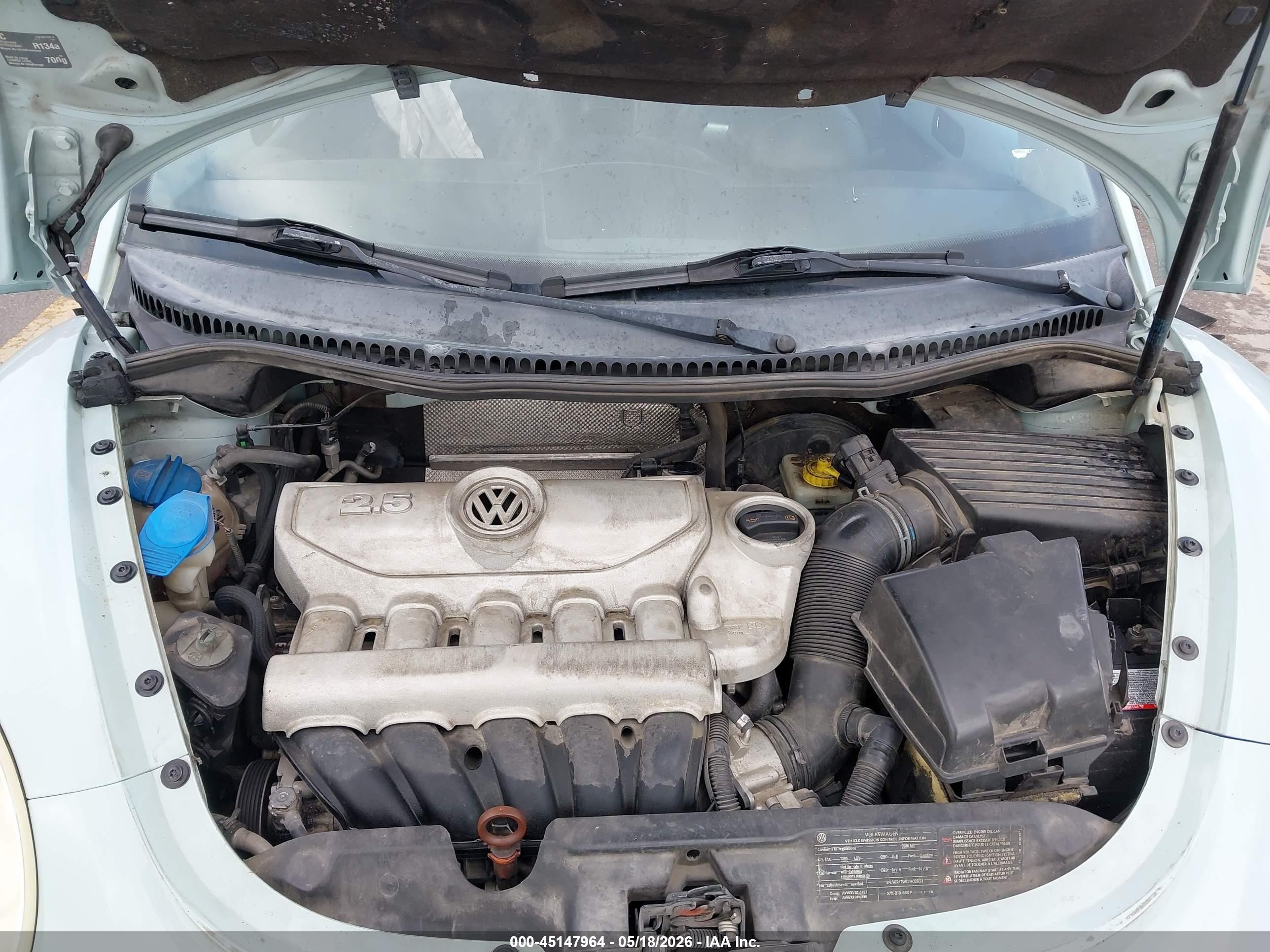 2010 Volkswagen New Beetle 2.5l Final Edition Light Blue vin: 3VWRW3AG2AM023696