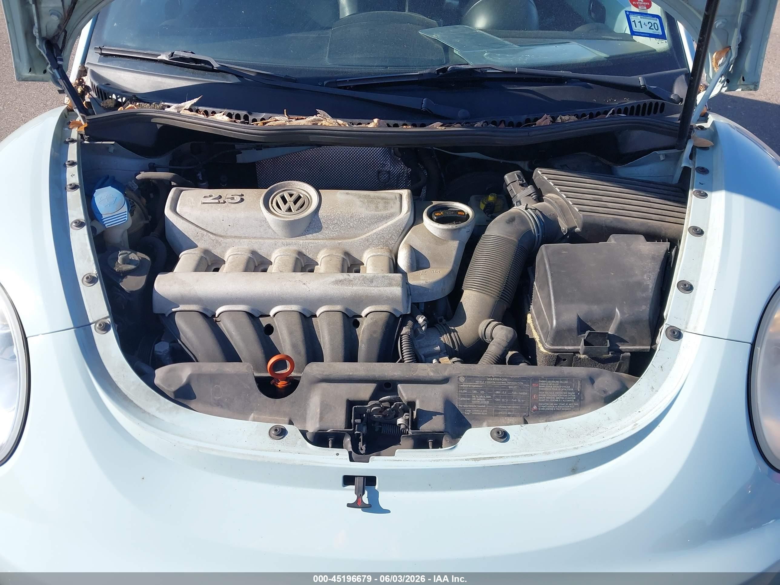 2010 Volkswagen New Beetle 2.5l Final Edition Blue vin: 3VWRW3AG5AM027483