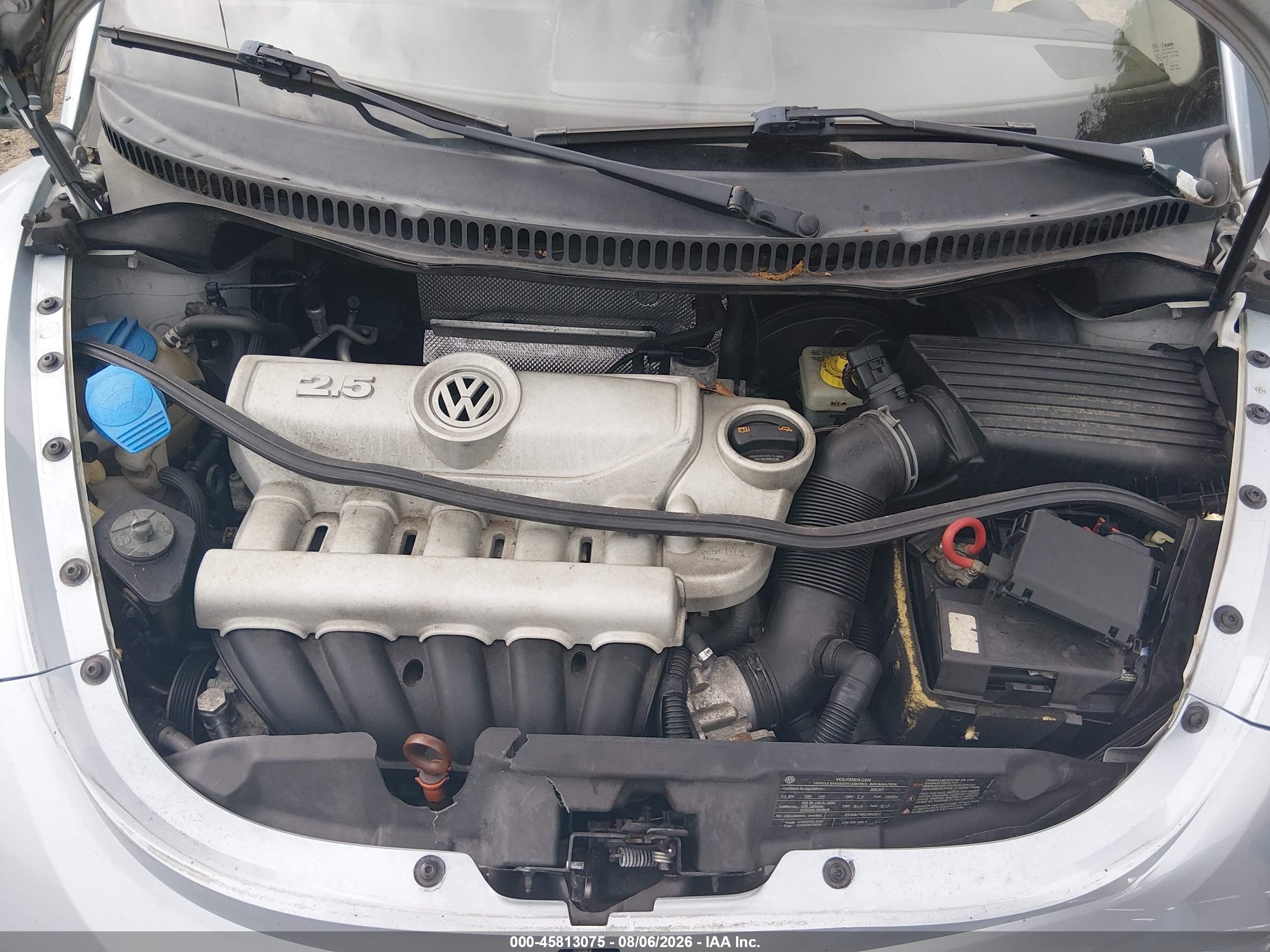 2010 Volkswagen New Beetle 2.5l Light Blue vin: 3VWRW3AL9AM002938