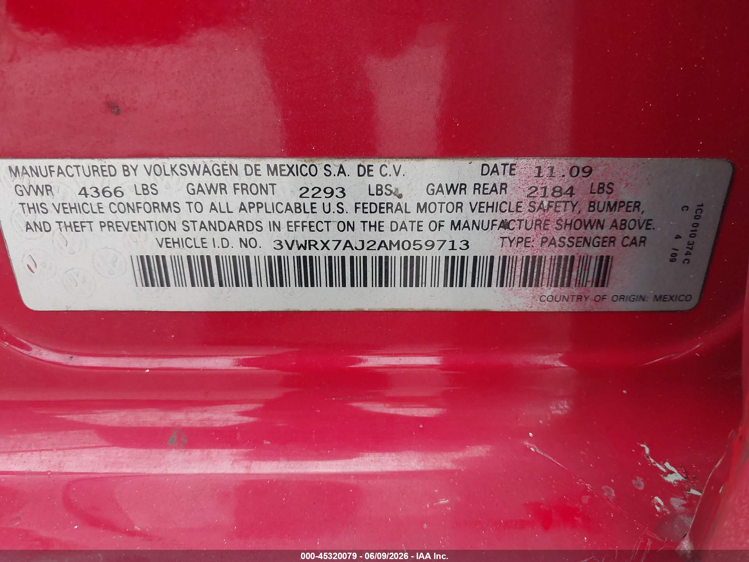 2010 Volkswagen Jetta Se Red vin: 3VWRX7AJ2AM059713