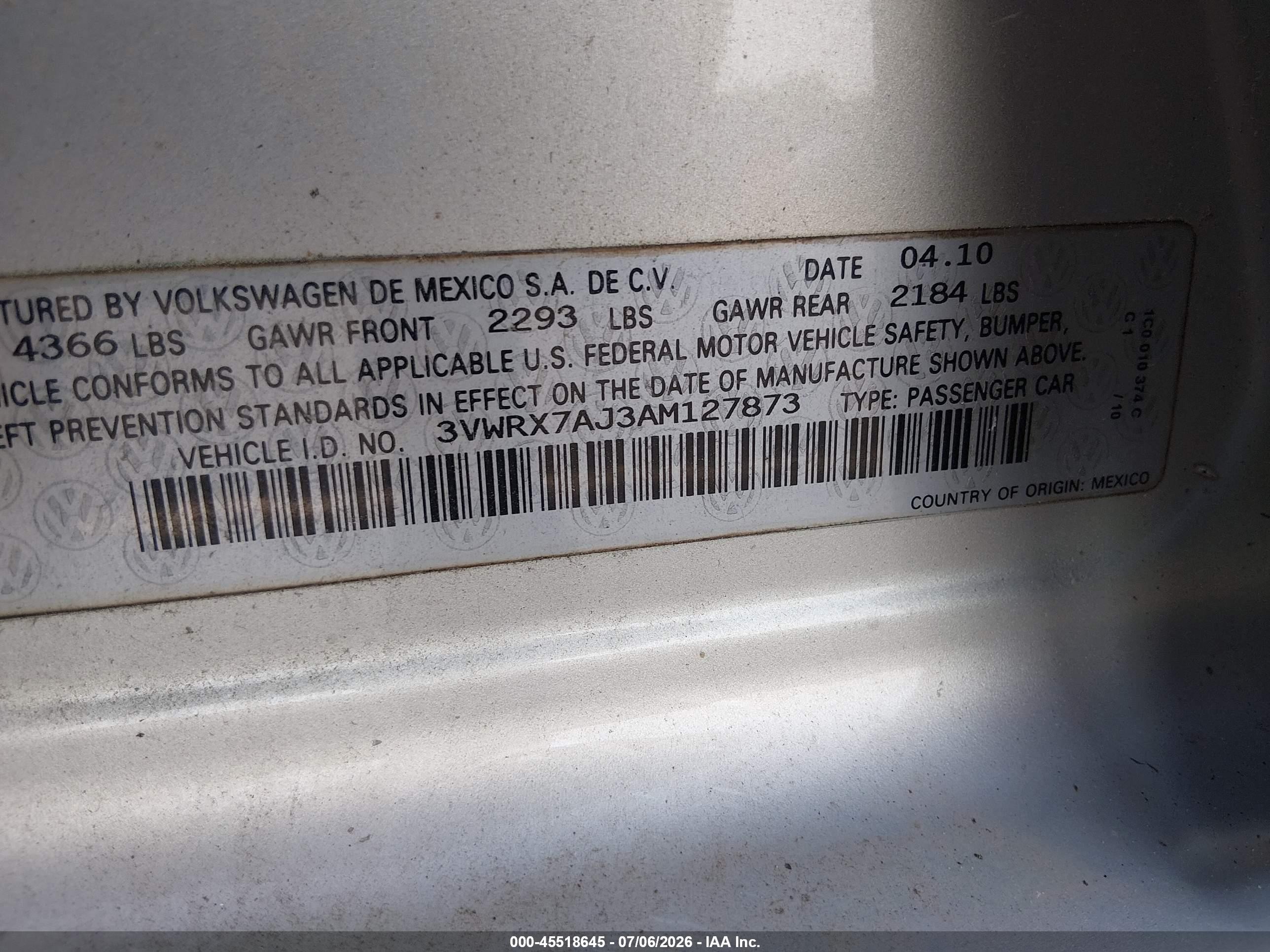 2010 Volkswagen Jetta Limited Edition Gray vin: 3VWRX7AJ3AM127873