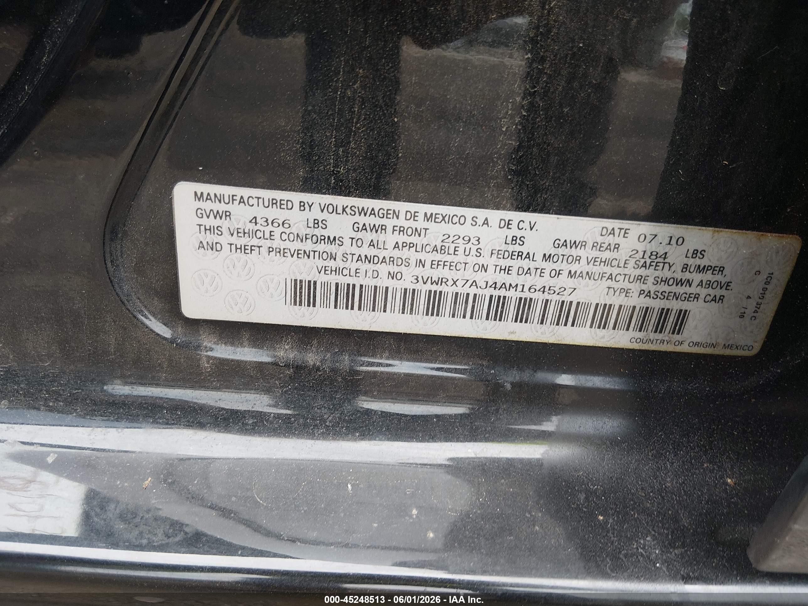 2010 Volkswagen Jetta Limited Edition Black vin: 3VWRX7AJ4AM164527