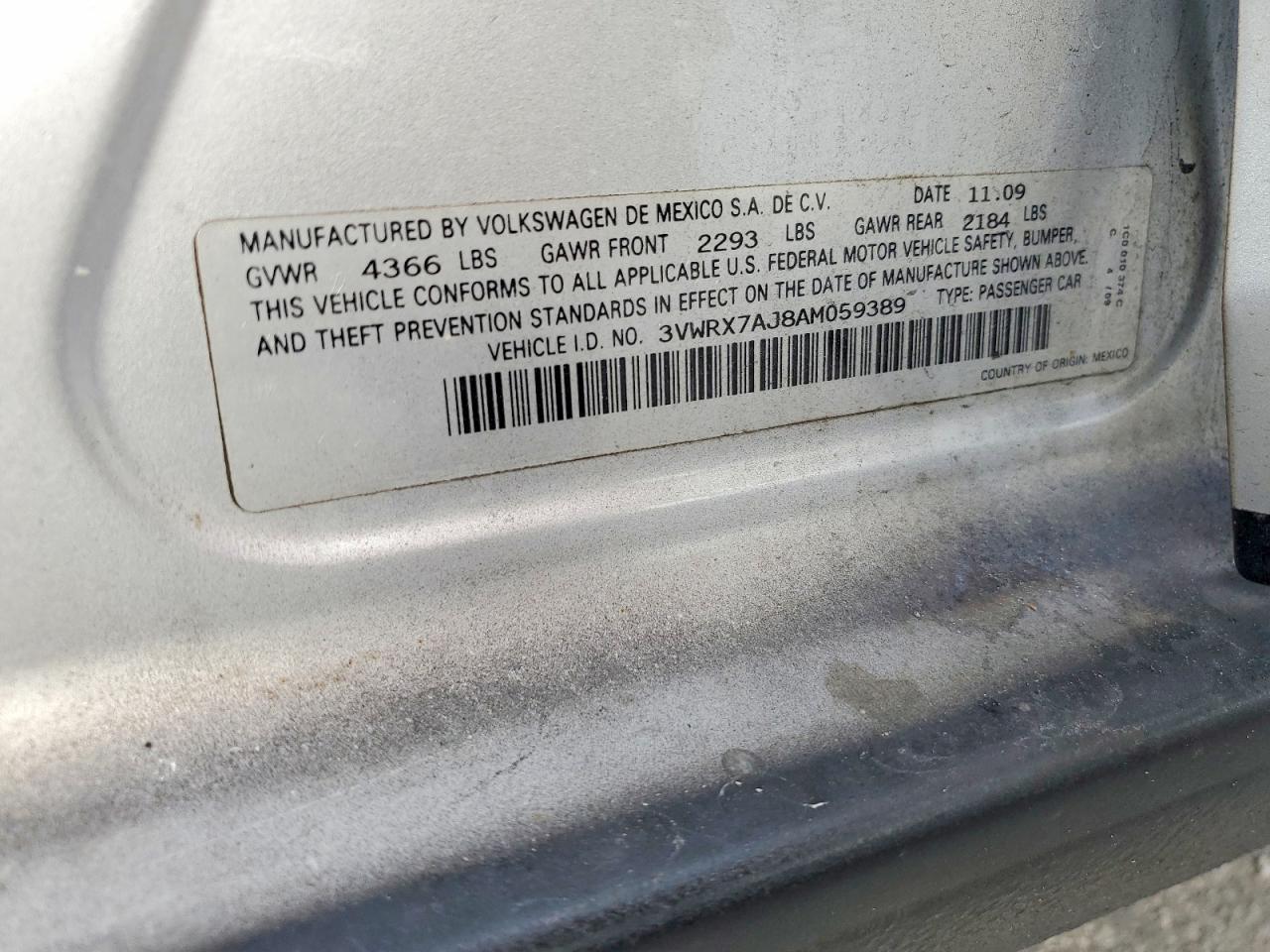 2010 Volkswagen Jetta Серебряный vin: 3VWRX7AJ8AM059389