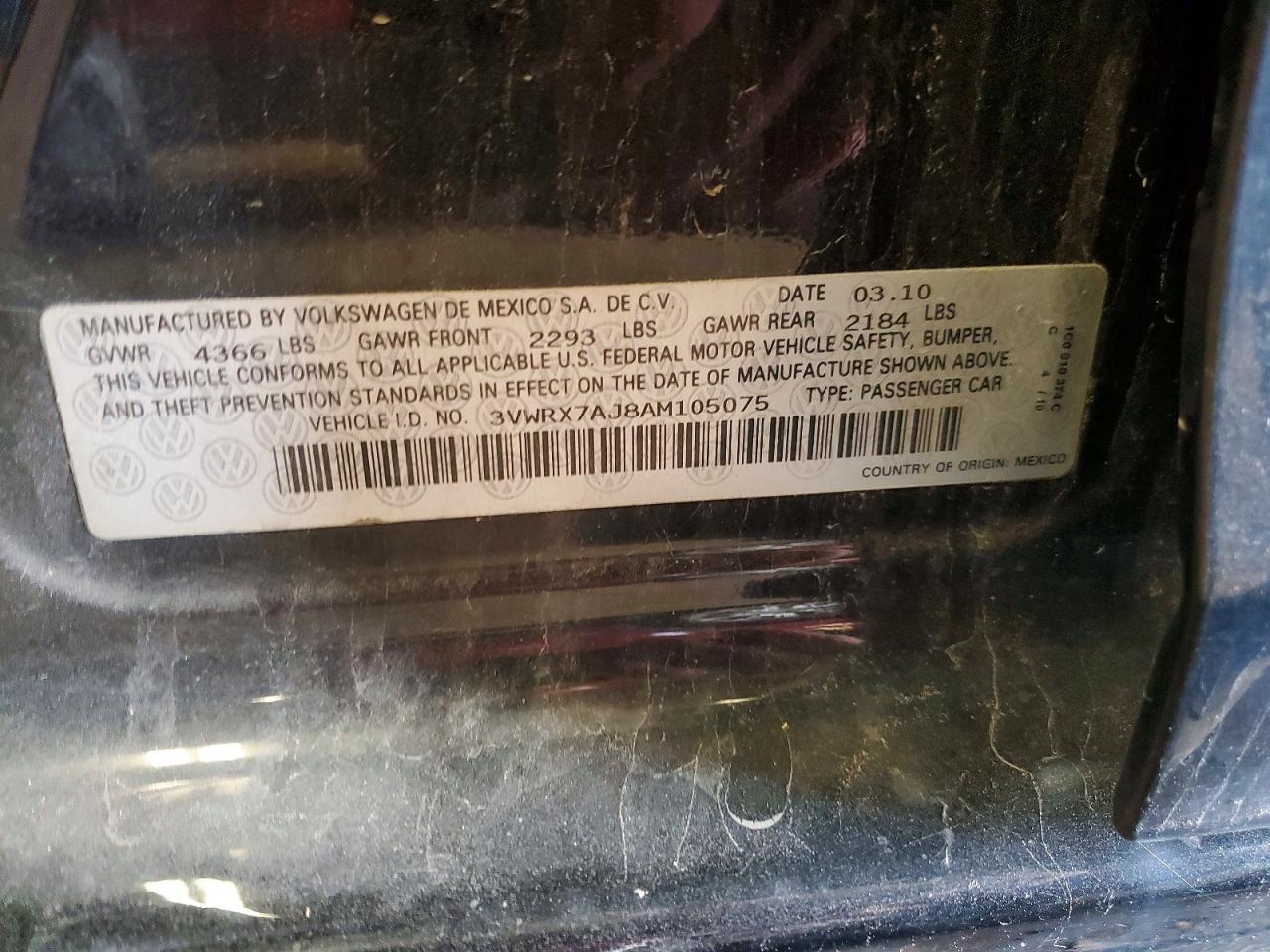 2010 Volkswagen Jetta Se Black vin: 3VWRX7AJ8AM105075