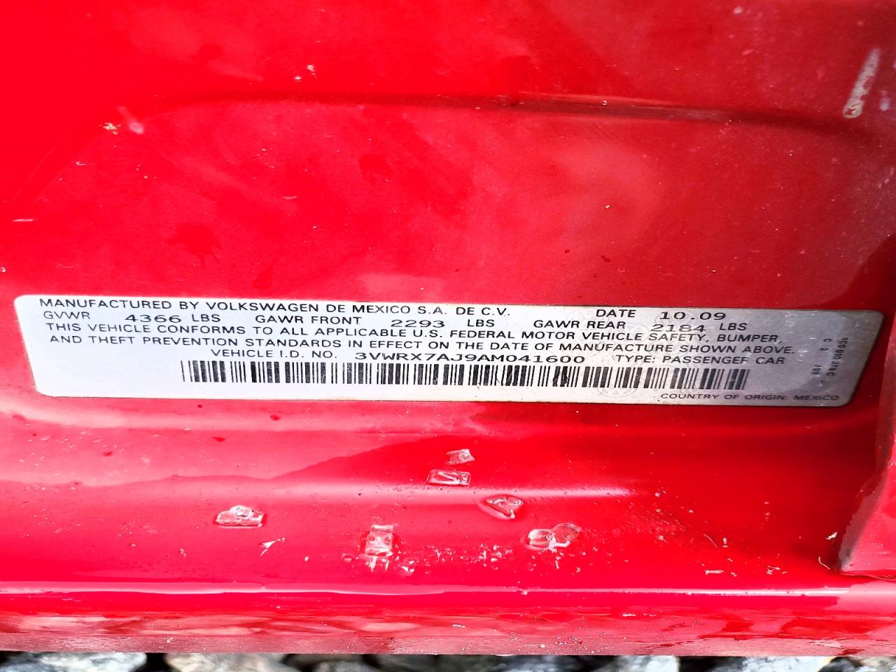 2010 Volkswagen Jetta 2.5 Se, Sel, 2.0t Wolfsburg Ed Red vin: 3VWRX7AJ9AM041600