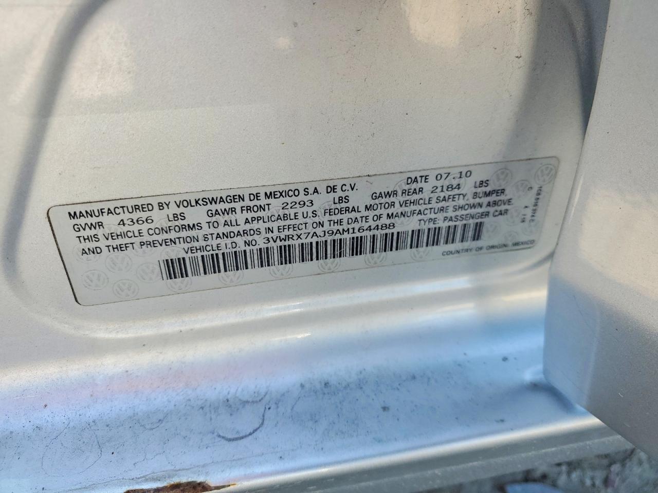 2010 Volkswagen Jetta Se Silver vin: 3VWRX7AJ9AM164488