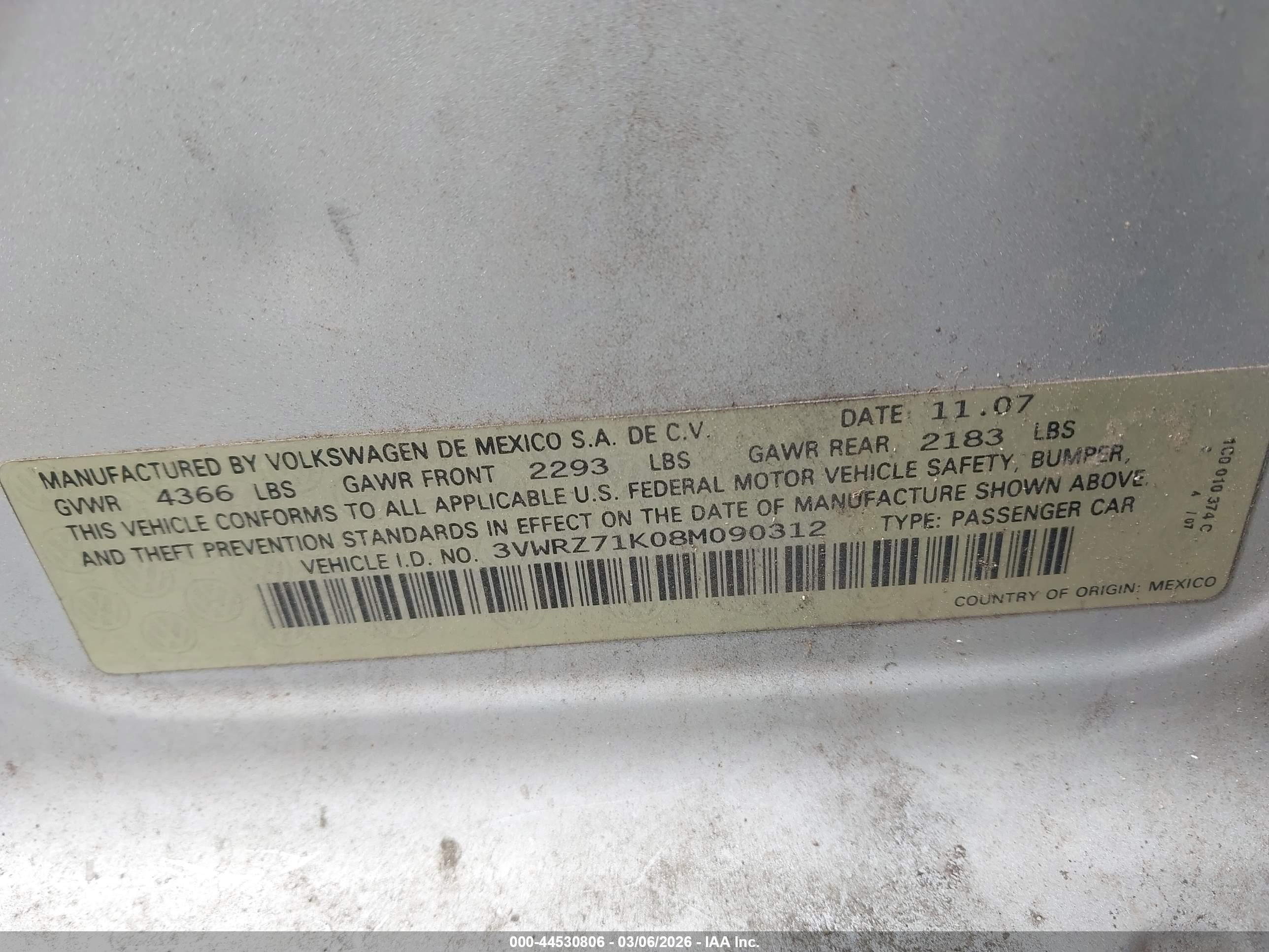 2008 Volkswagen Jetta Se Серебряный vin: 3VWRZ71K08M090312