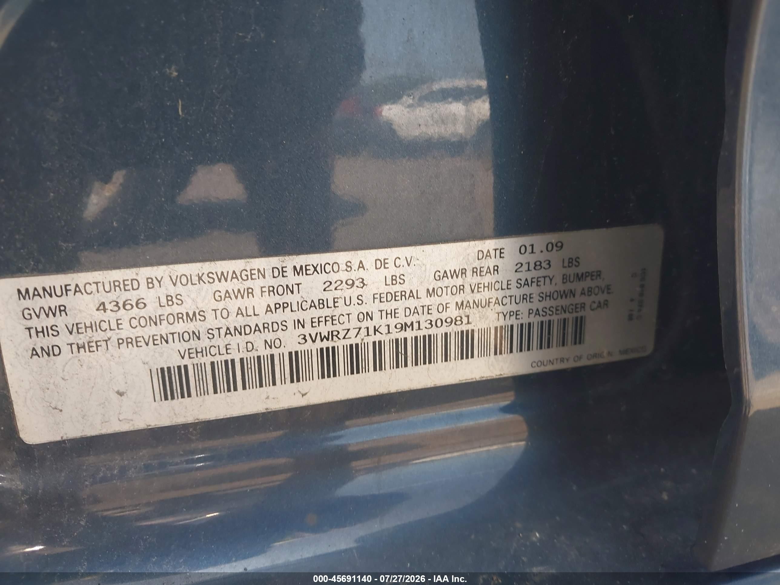 2009 Volkswagen Jetta Se Dark Brown vin: 3VWRZ71K19M130981