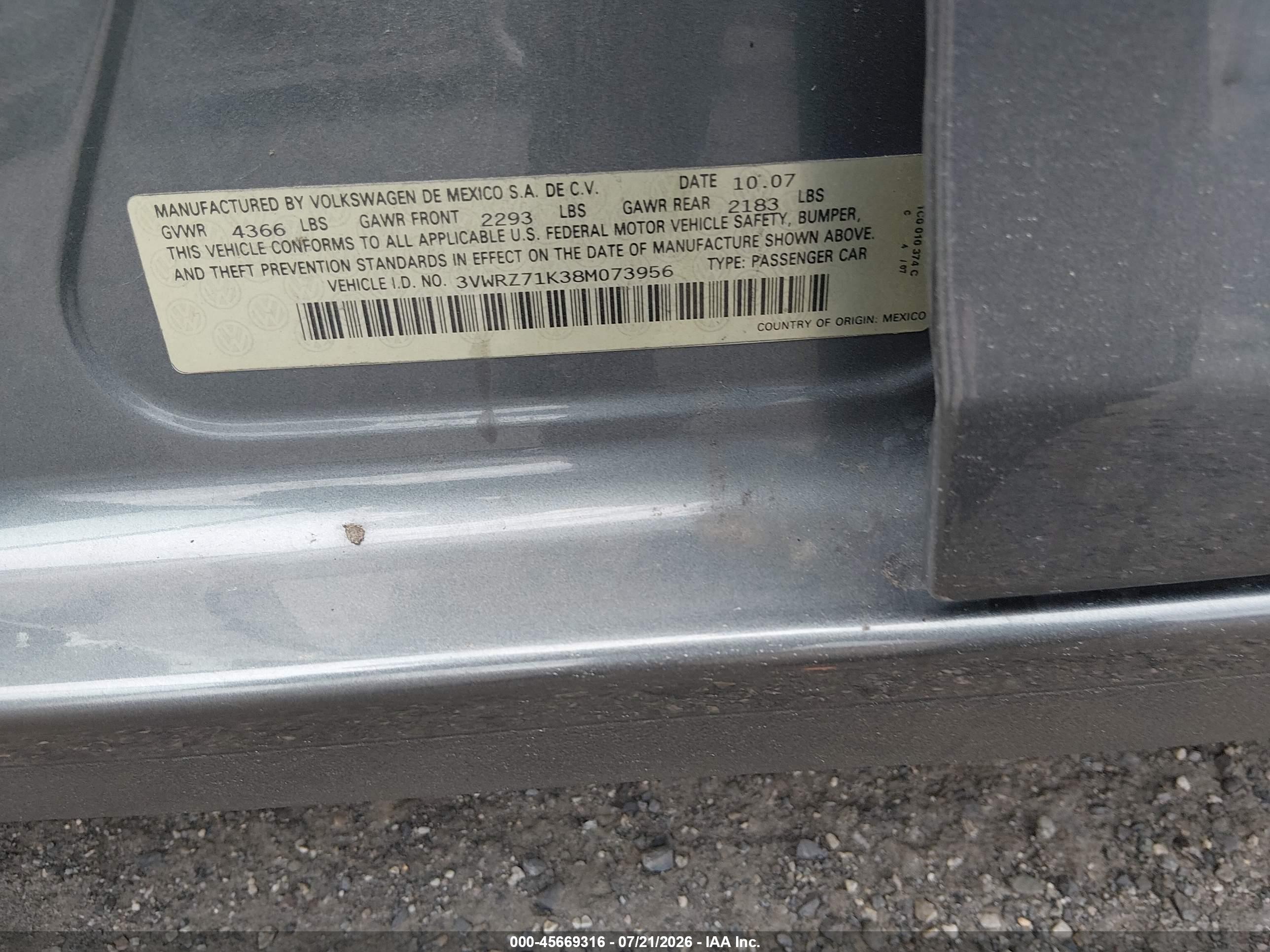 2008 Volkswagen Jetta Se/sel Серый vin: 3VWRZ71K38M073956