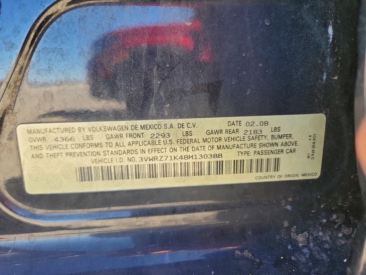 2008 Volkswagen Jetta Se Black vin: 3VWRZ71K48M130388