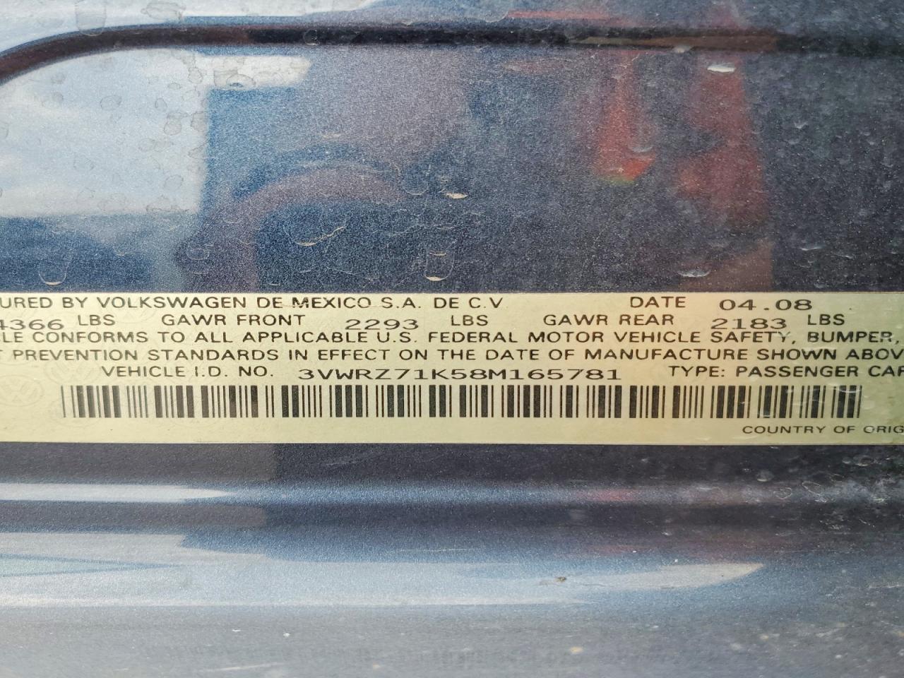 2008 Volkswagen Jetta Se Blue vin: 3VWRZ71K58M165781
