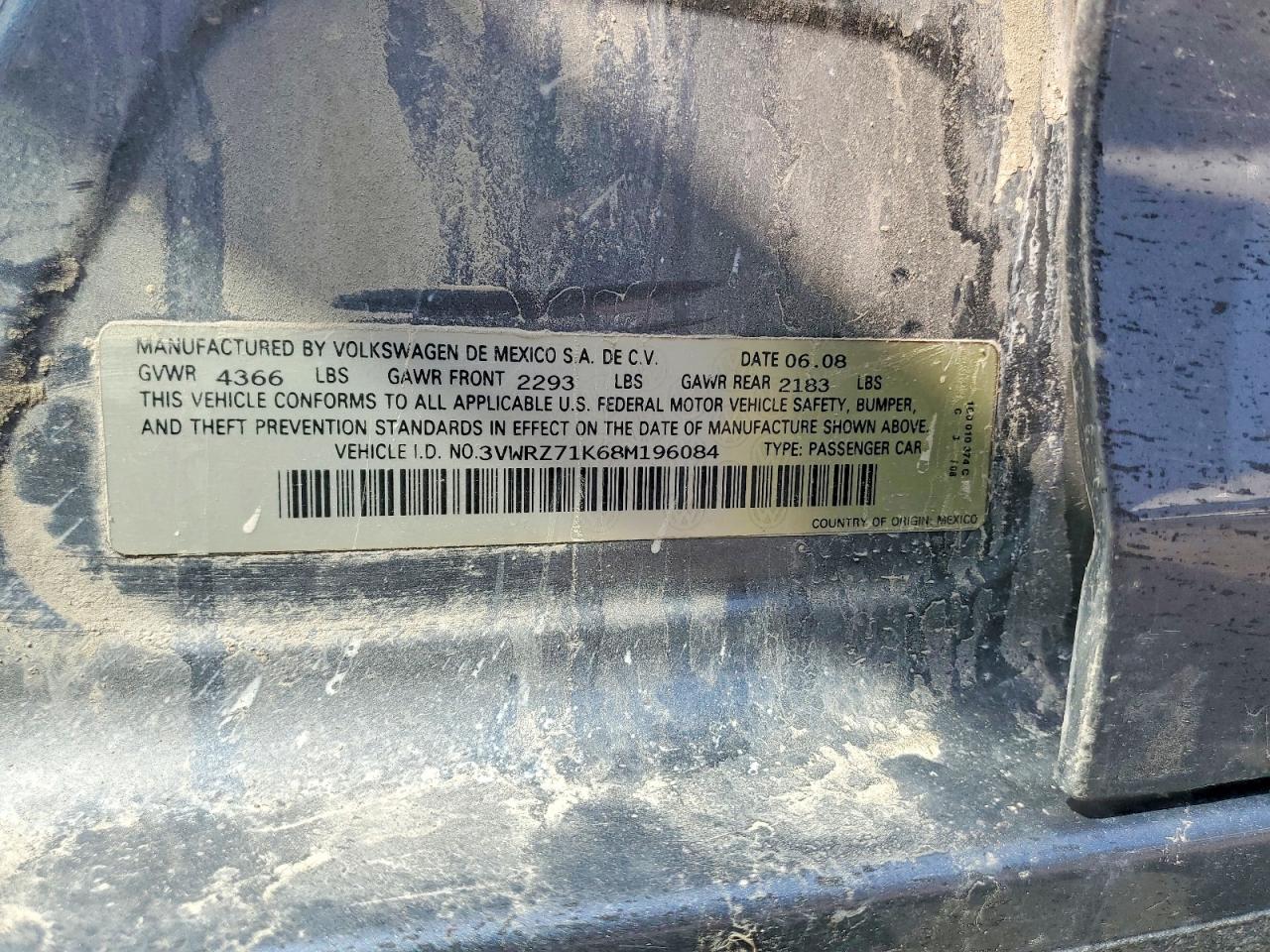 2008 Volkswagen Jetta Se/sel Серый vin: 3VWRZ71K68M196084