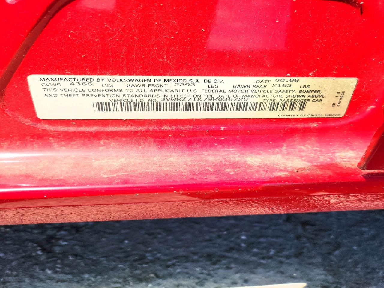 2009 Volkswagen Jetta Red vin: 3VWRZ71K79M036720
