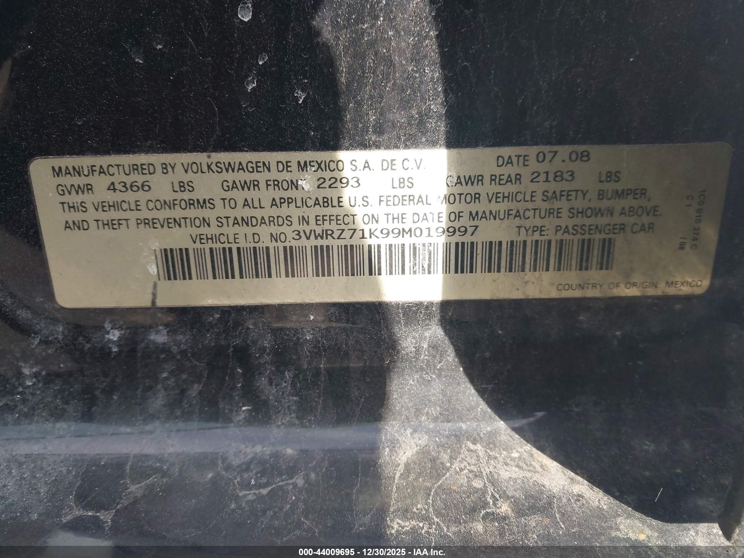 2009 Volkswagen Jetta Se/sel Black vin: 3VWRZ71K99M019997