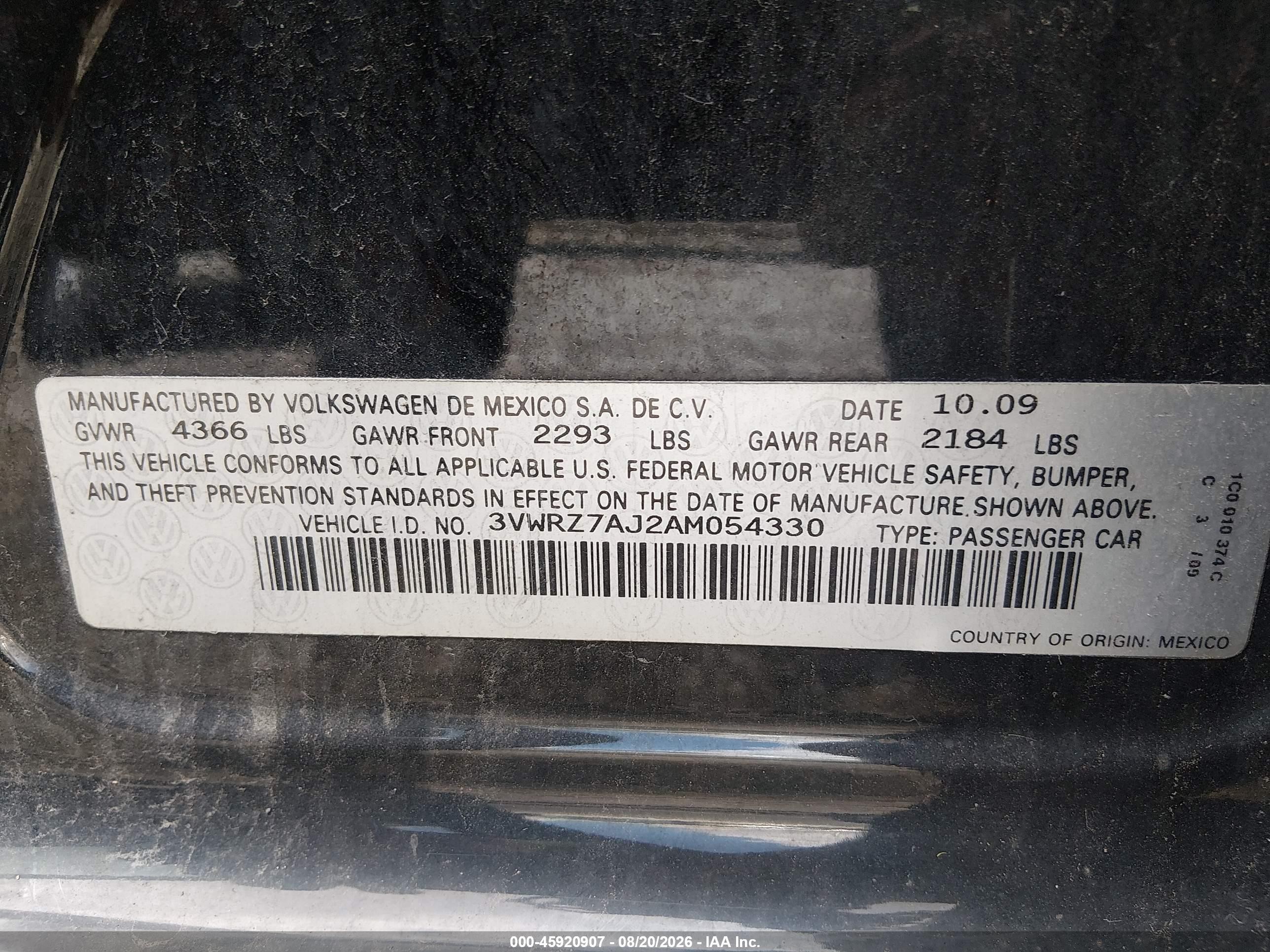 2010 Volkswagen Jetta Se Black vin: 3VWRZ7AJ2AM054330