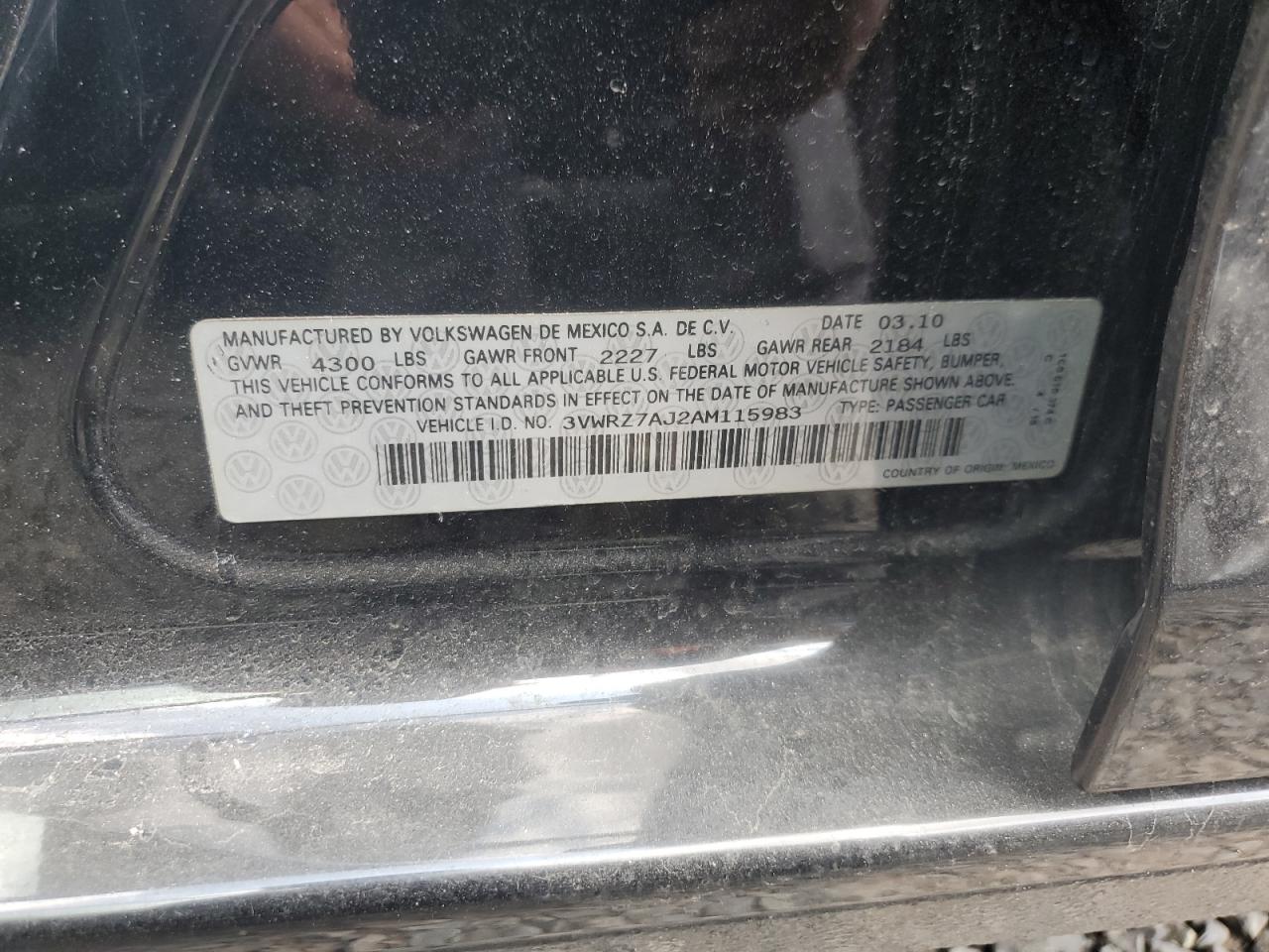2010 Volkswagen Jetta Se Black vin: 3VWRZ7AJ2AM115983