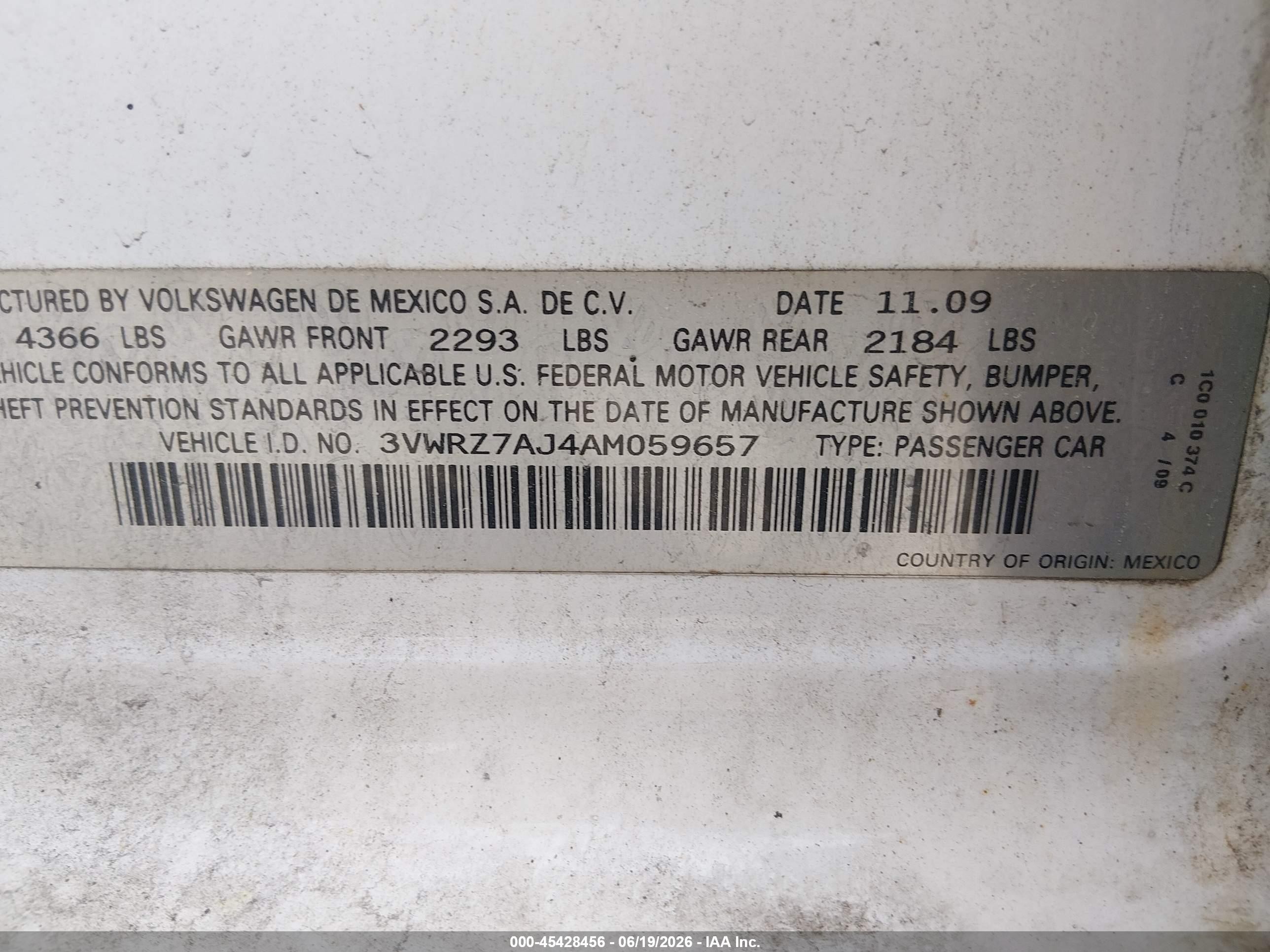 2010 Volkswagen Jetta Se White vin: 3VWRZ7AJ4AM059657