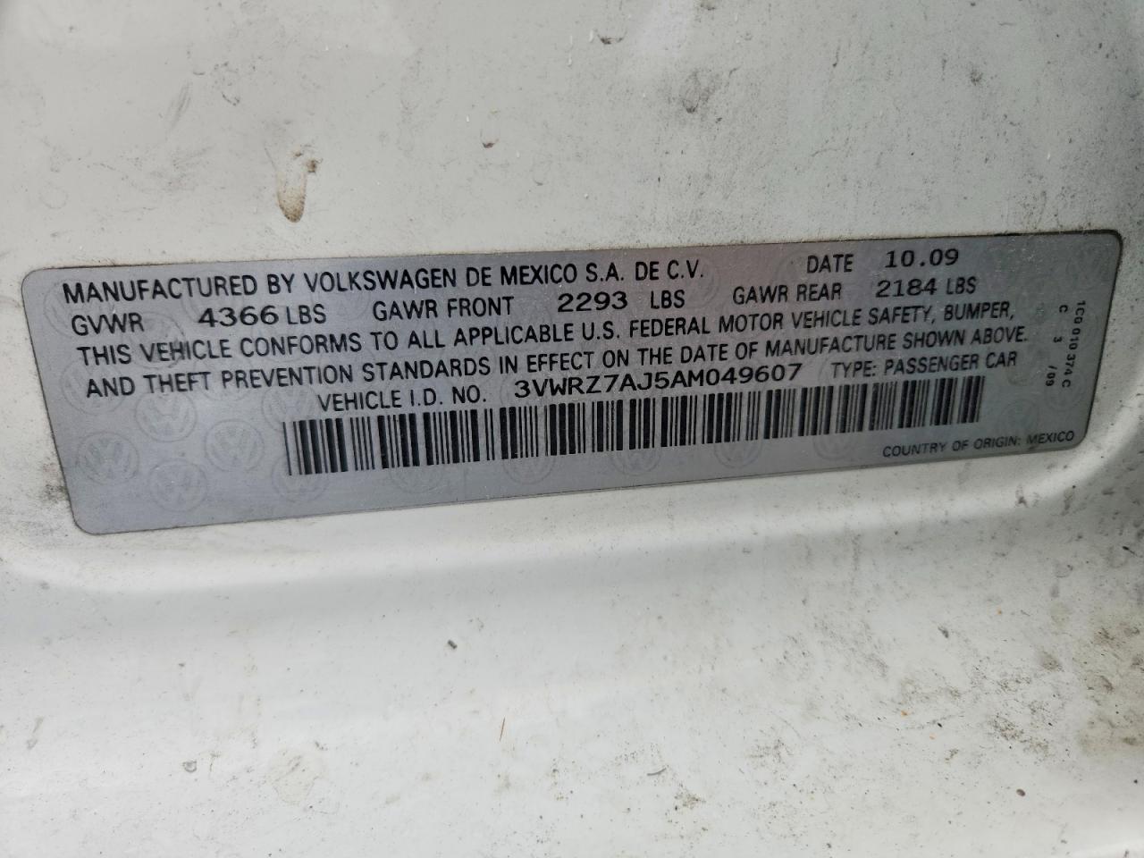 2010 Volkswagen Jetta Se Белый vin: 3VWRZ7AJ5AM049607