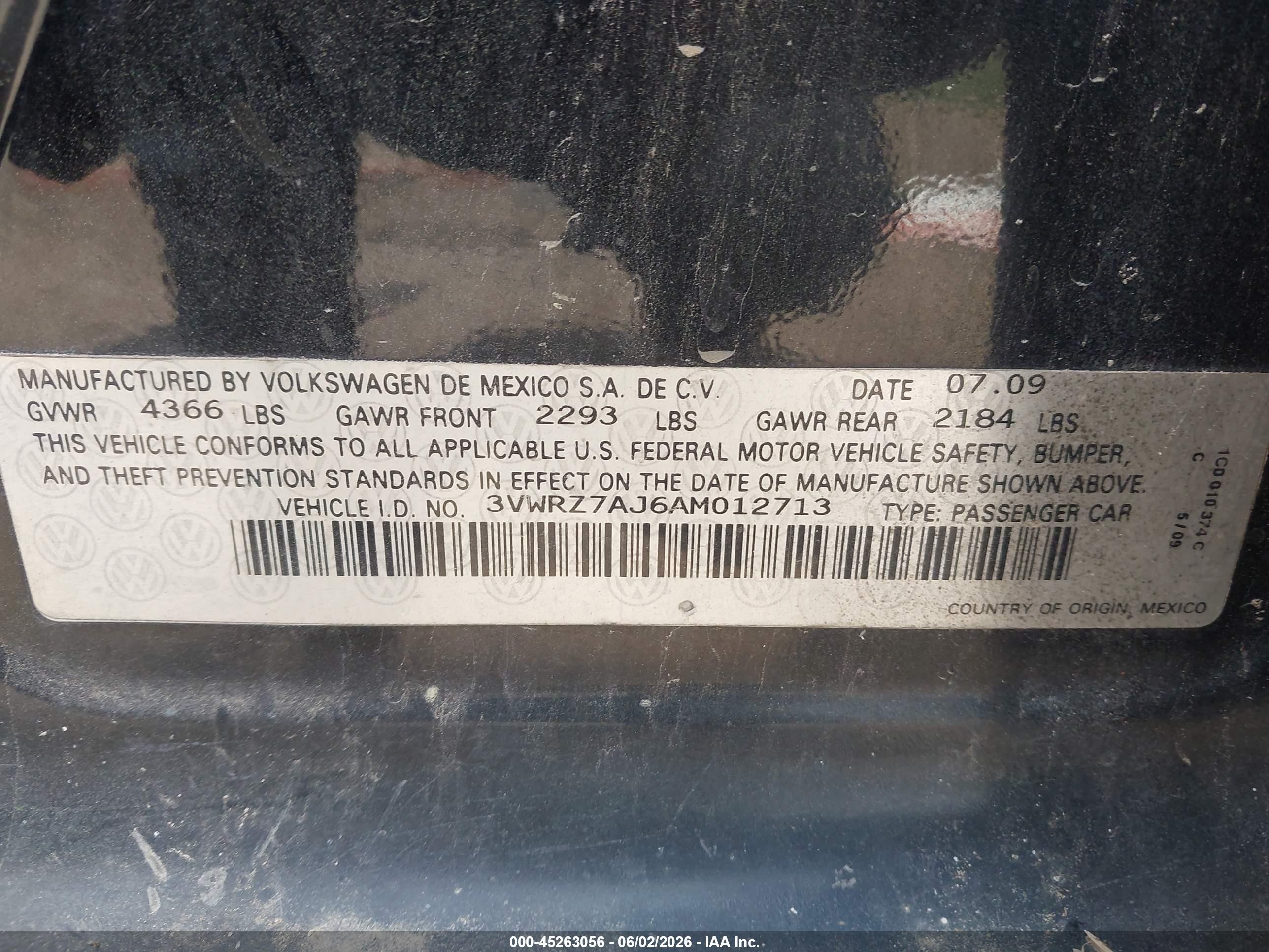 2010 Volkswagen Jetta Se Black vin: 3VWRZ7AJ6AM012713