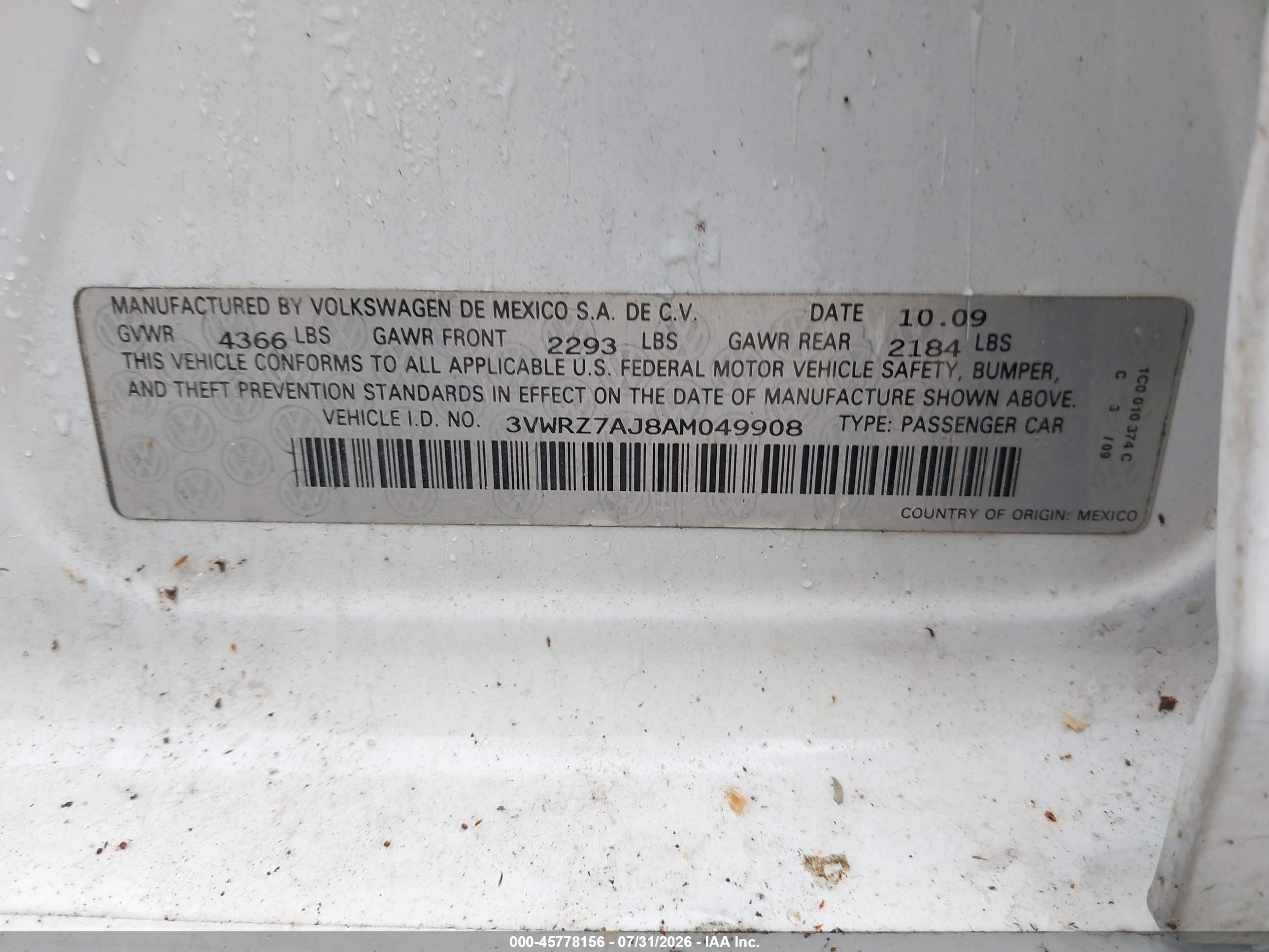 2010 Volkswagen Jetta Se Белый vin: 3VWRZ7AJ8AM049908