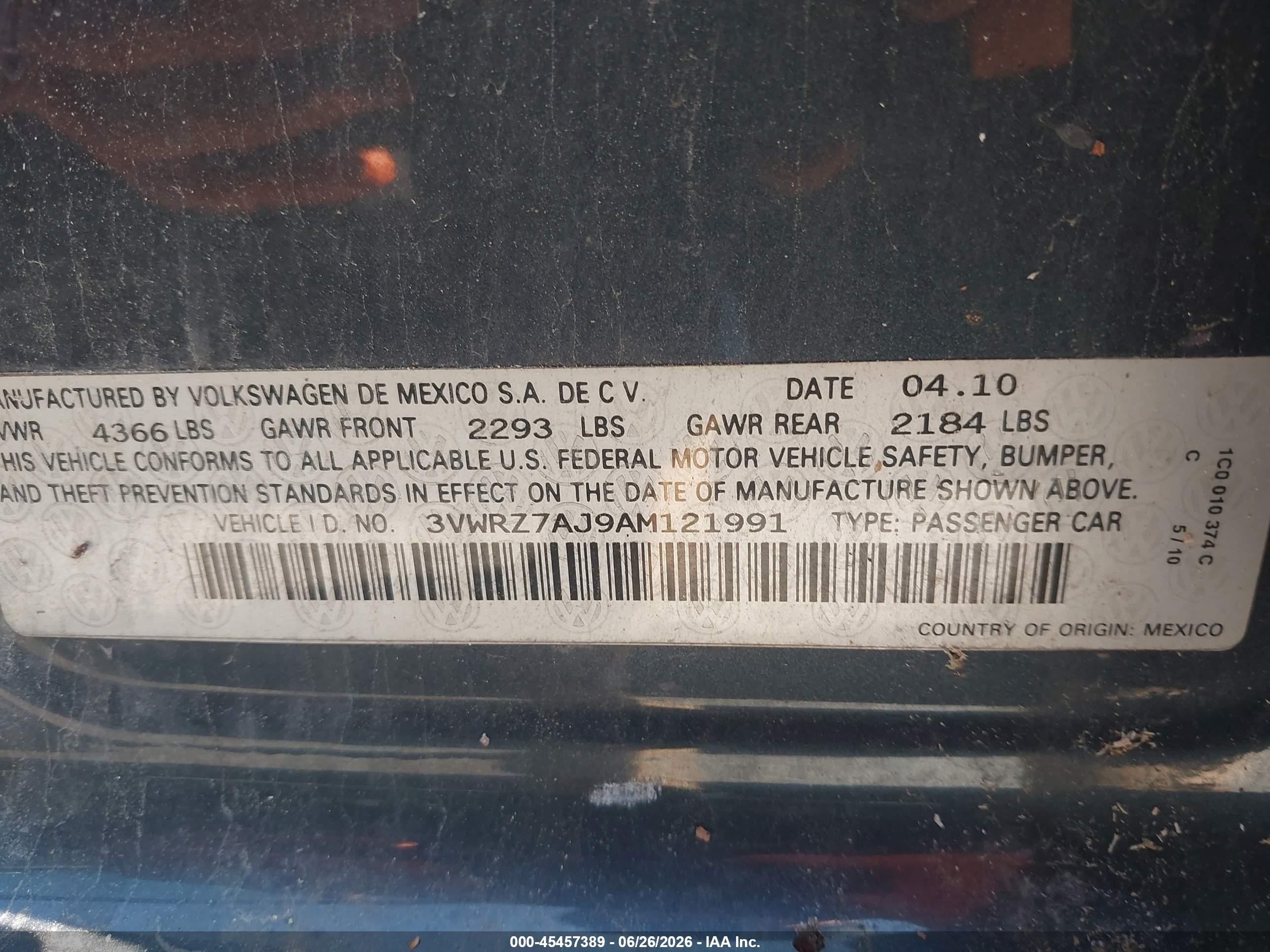 2010 Volkswagen Jetta Limited Edition Blue vin: 3VWRZ7AJ9AM121991