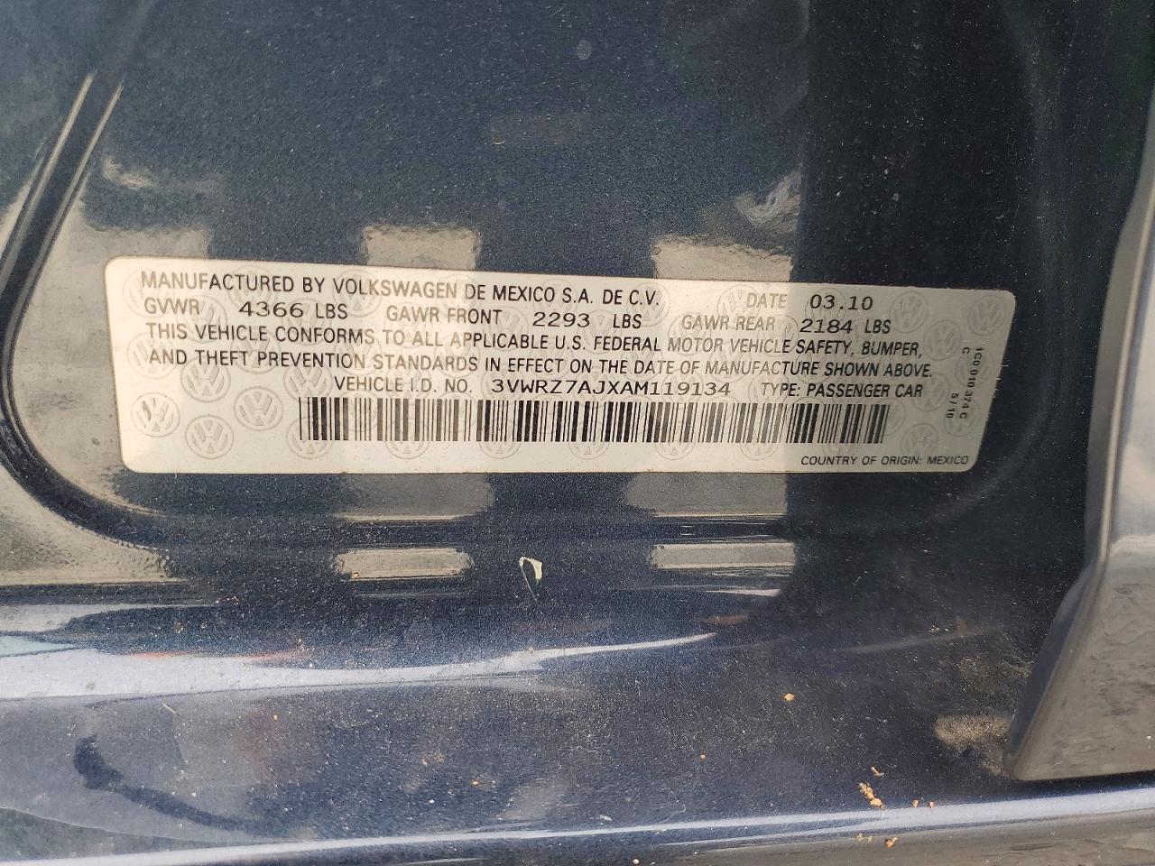 2010 Volkswagen Jetta Se Синий vin: 3VWRZ7AJXAM119134