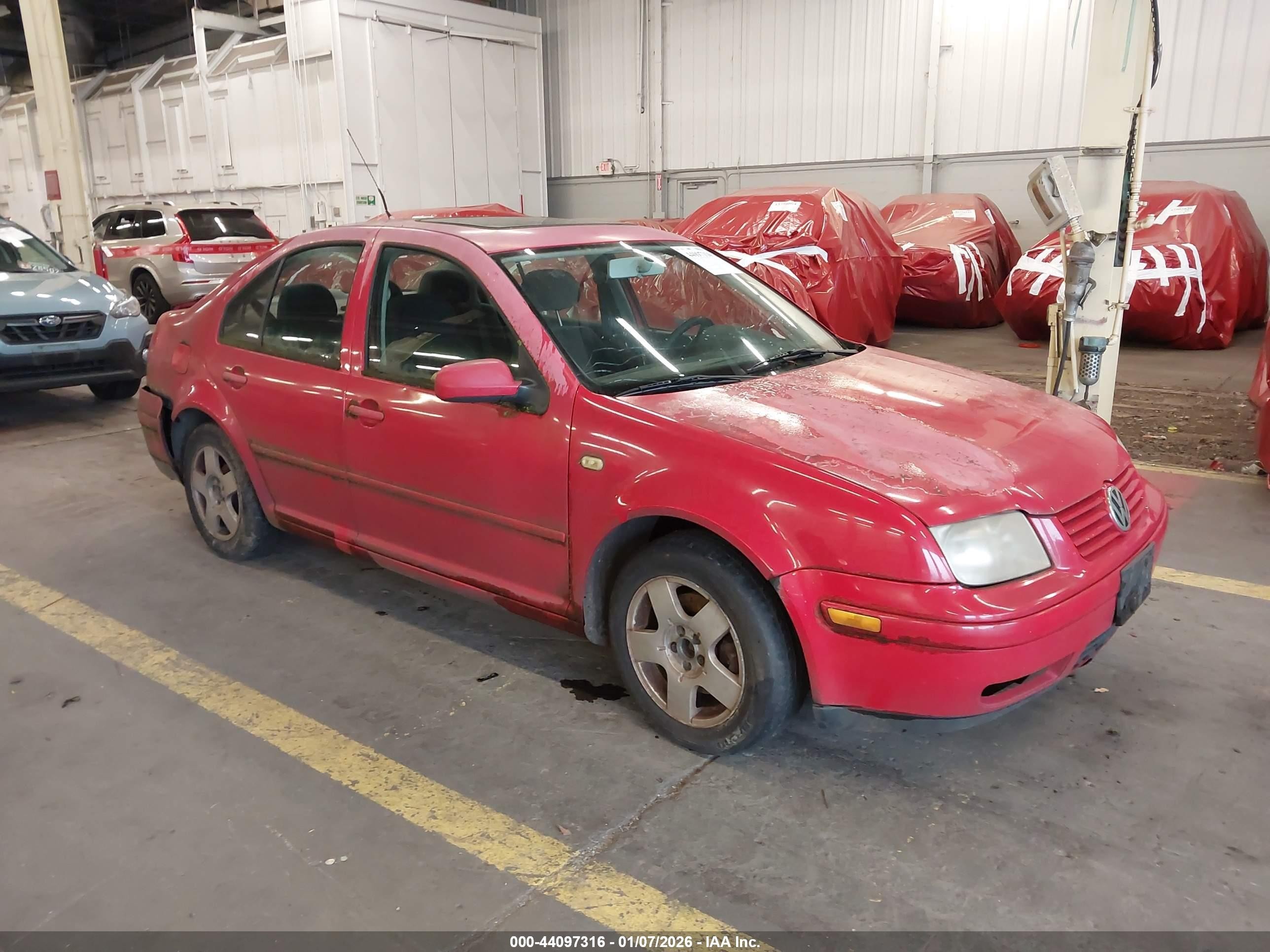 1999 Volkswagen Jetta Gls Red vin: 3VWSA29M4XM037936