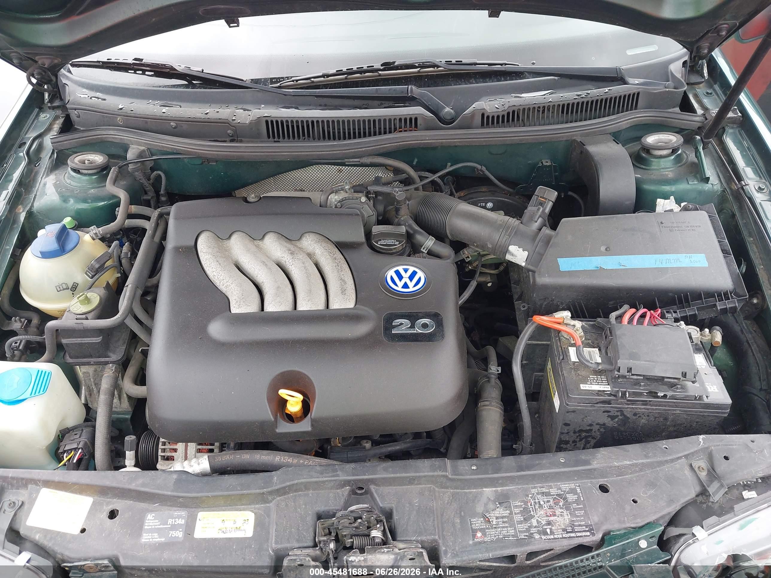 2000 Volkswagen Jetta Gls Зеленый vin: 3VWSA29M6YM088386