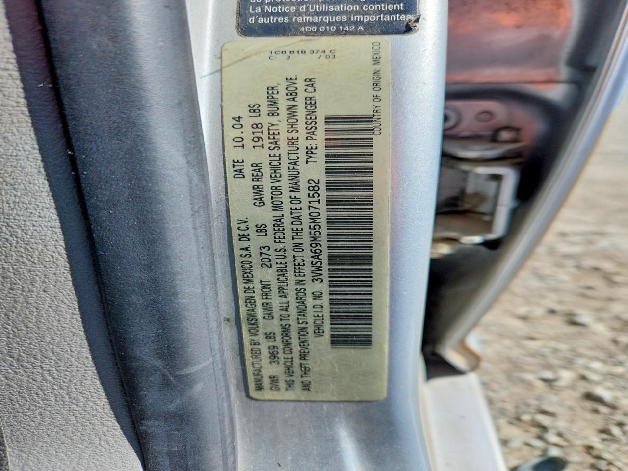 2005 Volkswagen Jetta Gls Gray vin: 3VWSA69M55M071582