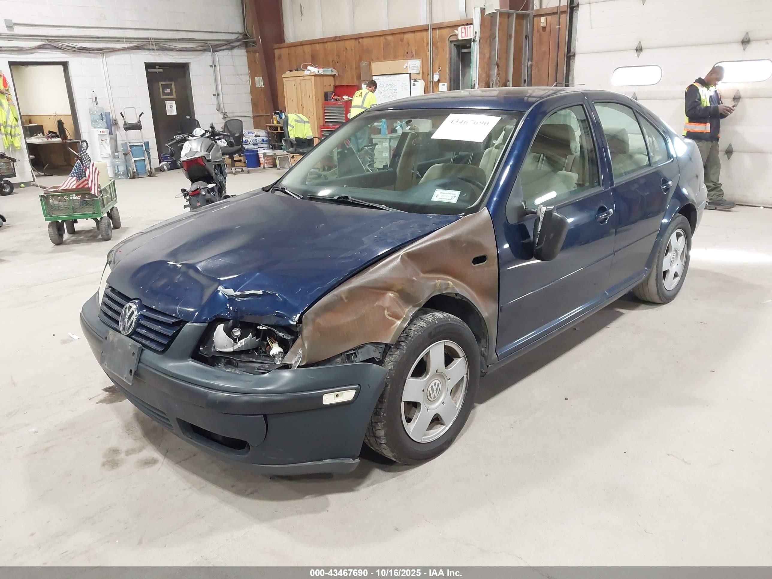 2002 Volkswagen Jetta Gls Blue vin: 3VWSB69M02M193744