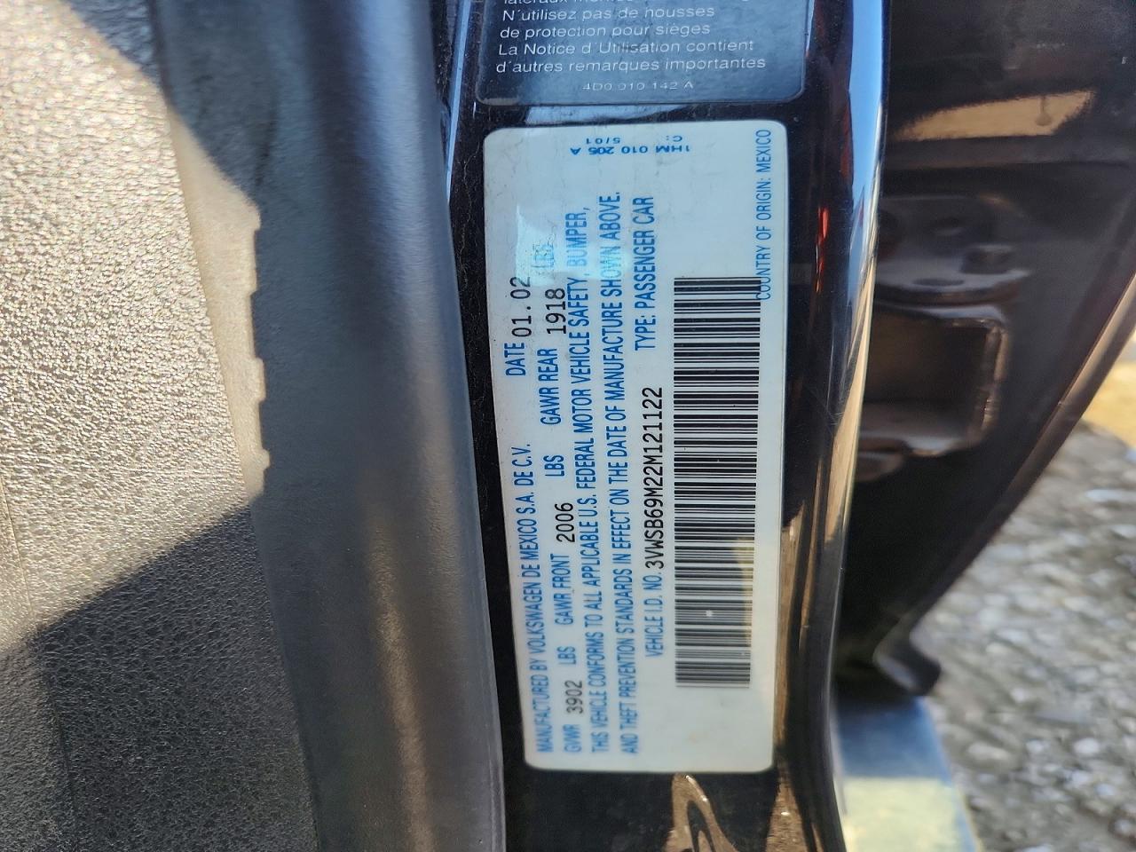 2002 Volkswagen Jetta Gls Black vin: 3VWSB69M22M121122