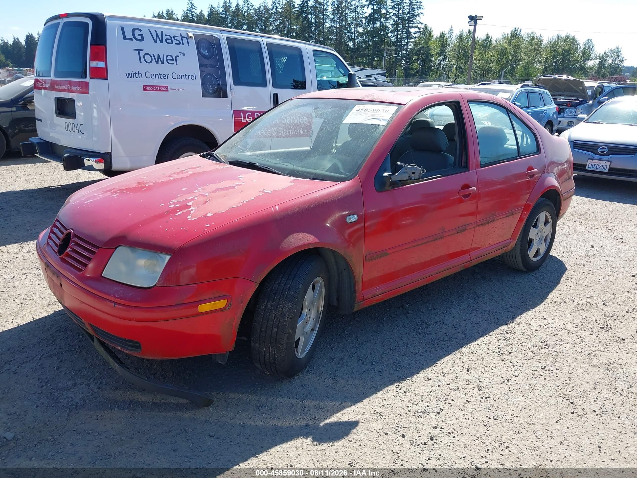 2001 Volkswagen Jetta Gls Красный vin: 3VWSB69M91M175192