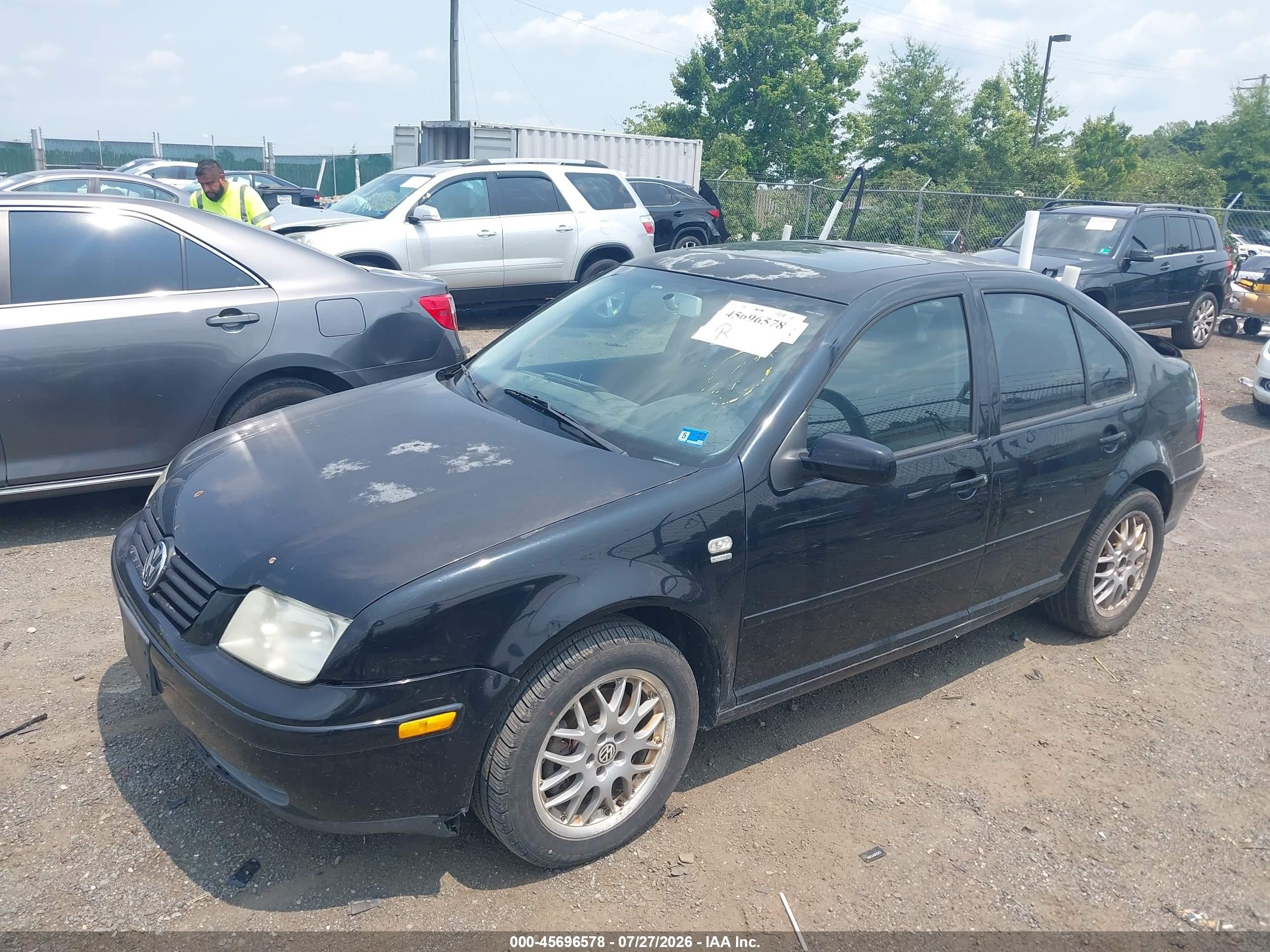 2001 Volkswagen Jetta Gls 1.8l Turbo Black vin: 3VWSD69M01M218280