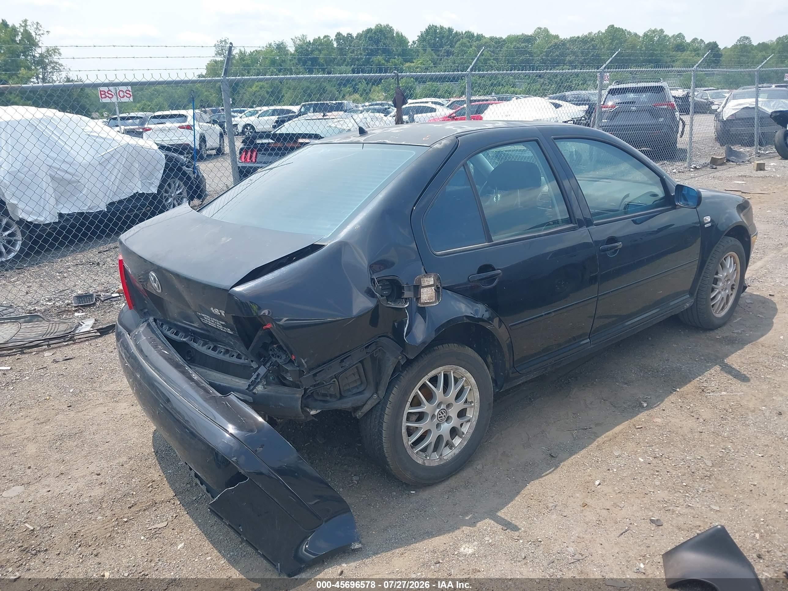 2001 Volkswagen Jetta Gls 1.8l Turbo Black vin: 3VWSD69M01M218280