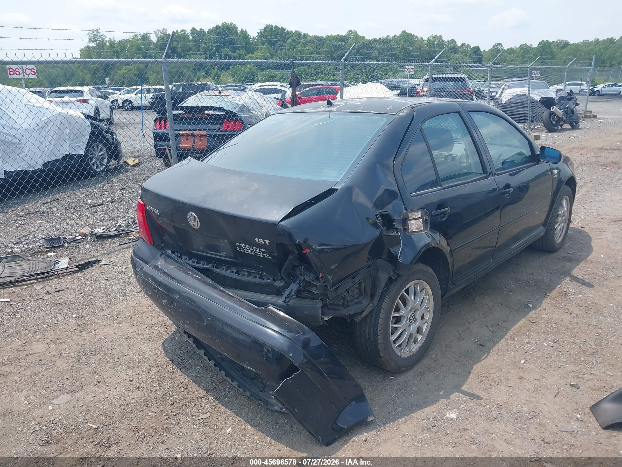 2001 Volkswagen Jetta Gls 1.8l Turbo Black vin: 3VWSD69M01M218280