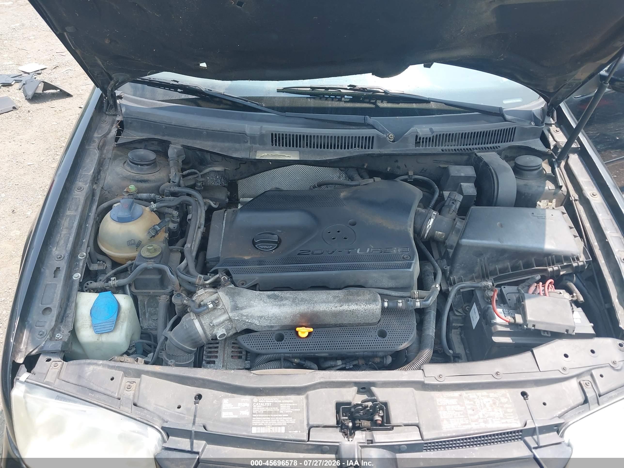 2001 Volkswagen Jetta Gls 1.8l Turbo Black vin: 3VWSD69M01M218280
