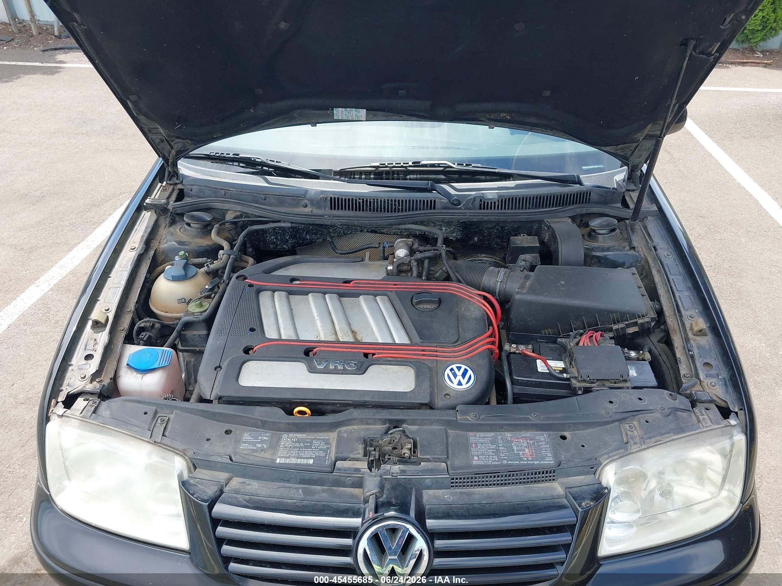 2000 Volkswagen Jetta Gls Vr6 Black vin: 3VWSE29M7YM007545