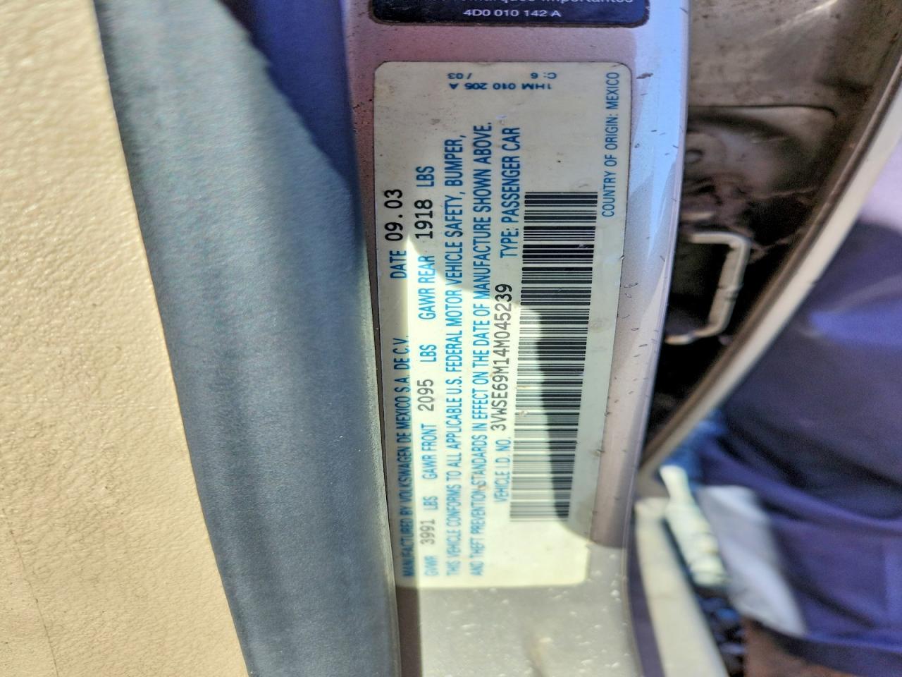 2004 Volkswagen Jetta Gls Tan vin: 3VWSE69M14M045239