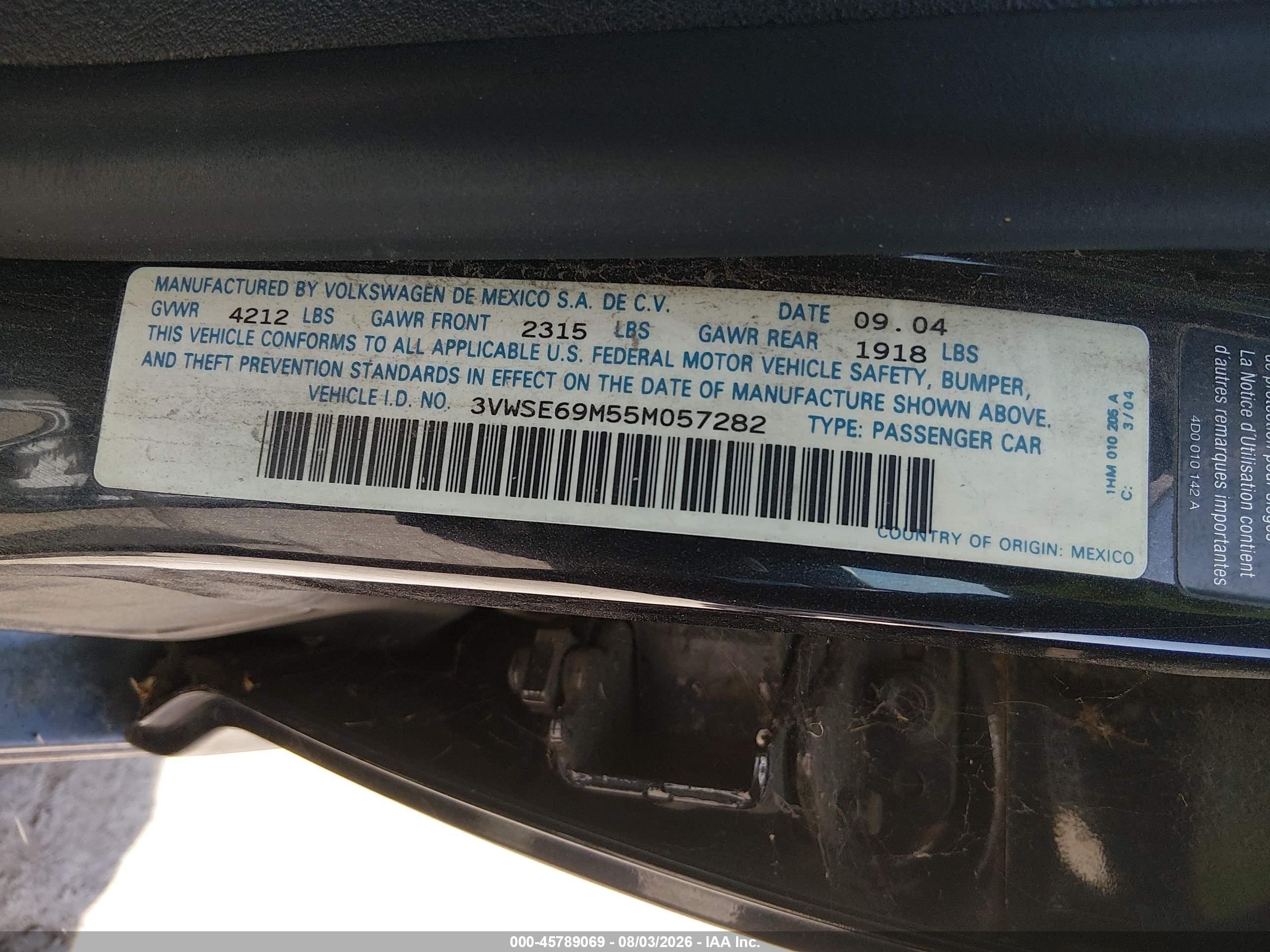 2005 Volkswagen Jetta Gli 1.8t Dark Blue vin: 3VWSE69M55M057282