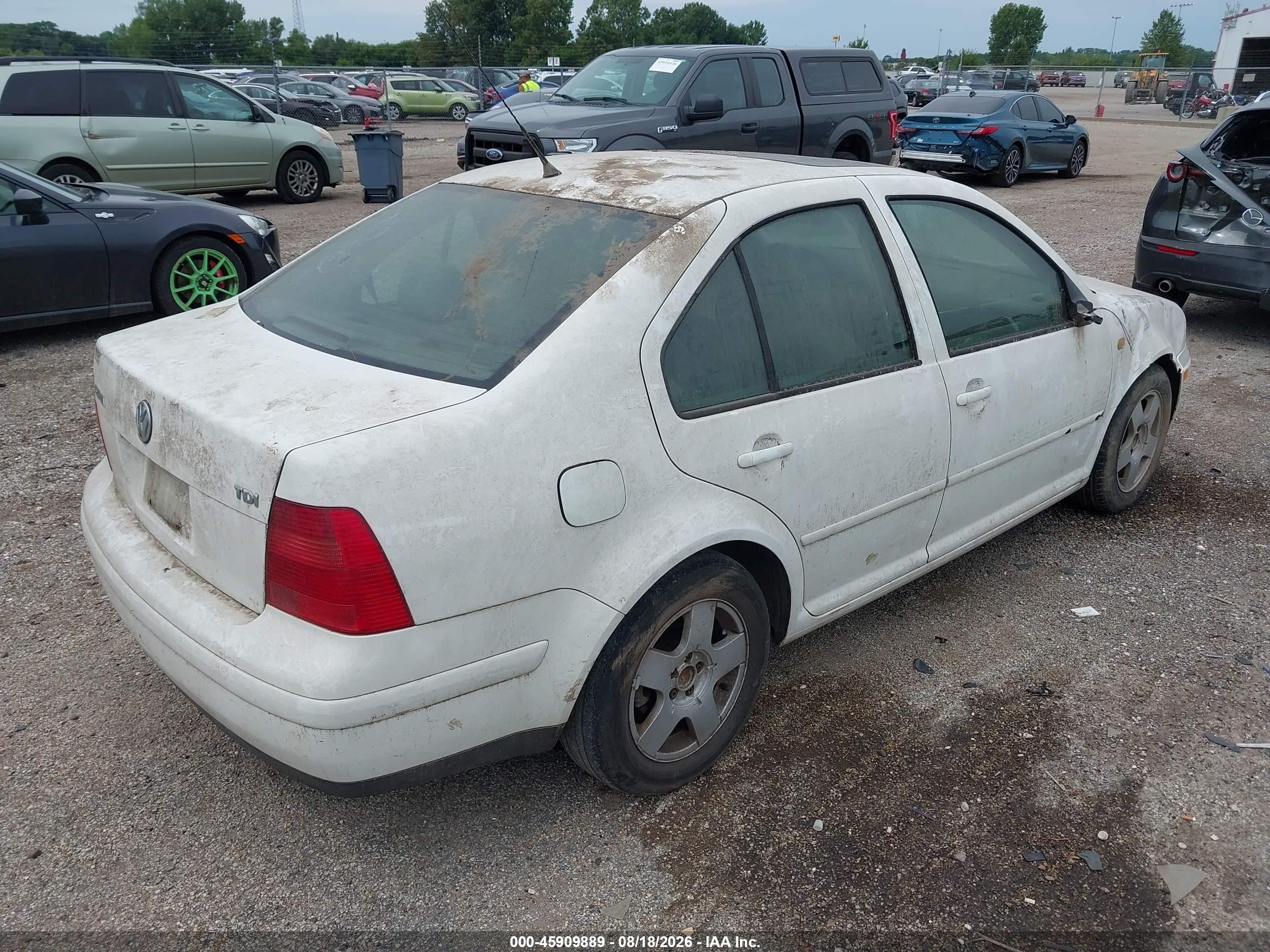 2000 Volkswagen Jetta Gls Tdi White vin: 3VWSF29M3YM039762