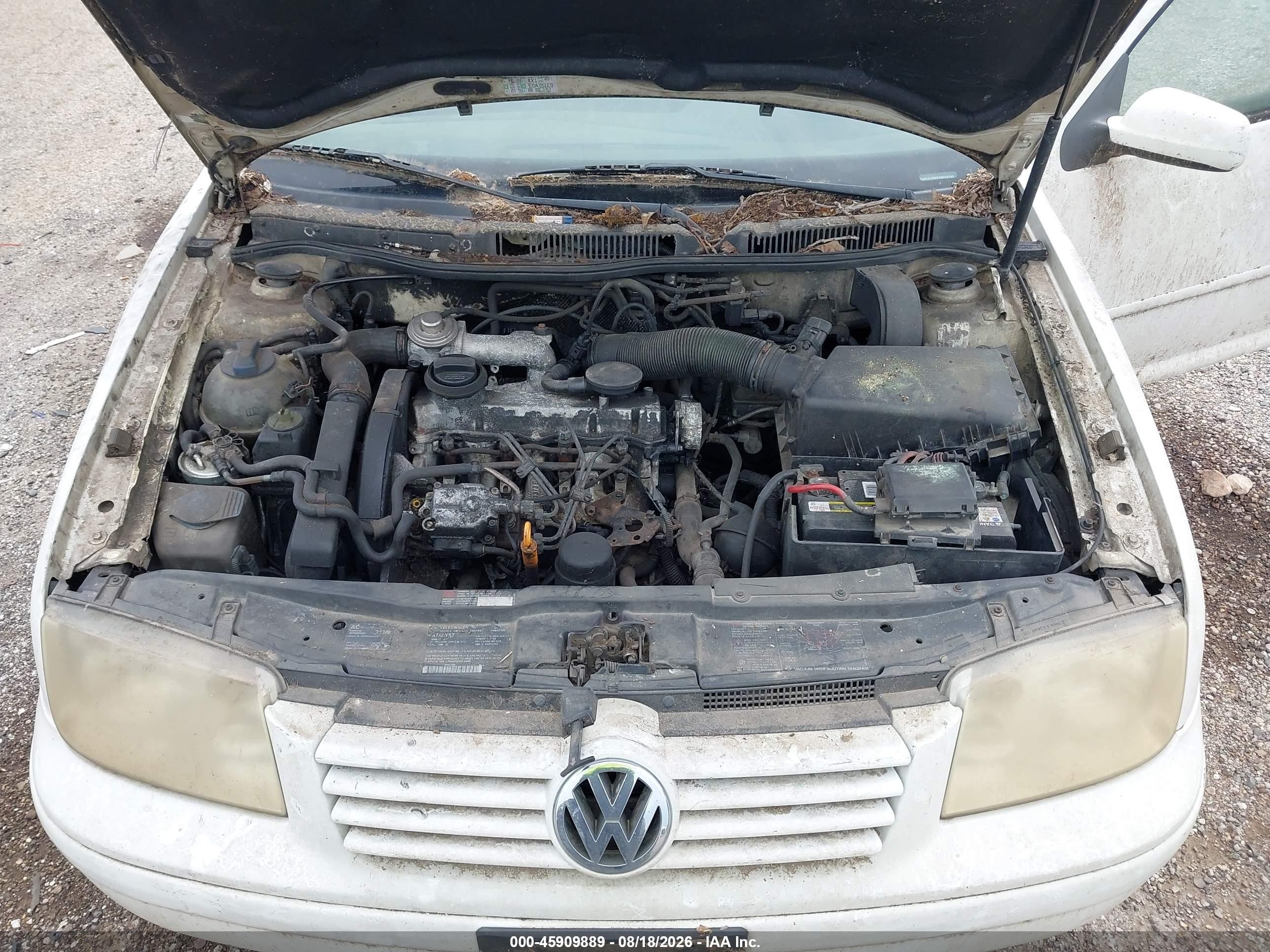 2000 Volkswagen Jetta Gls Tdi White vin: 3VWSF29M3YM039762
