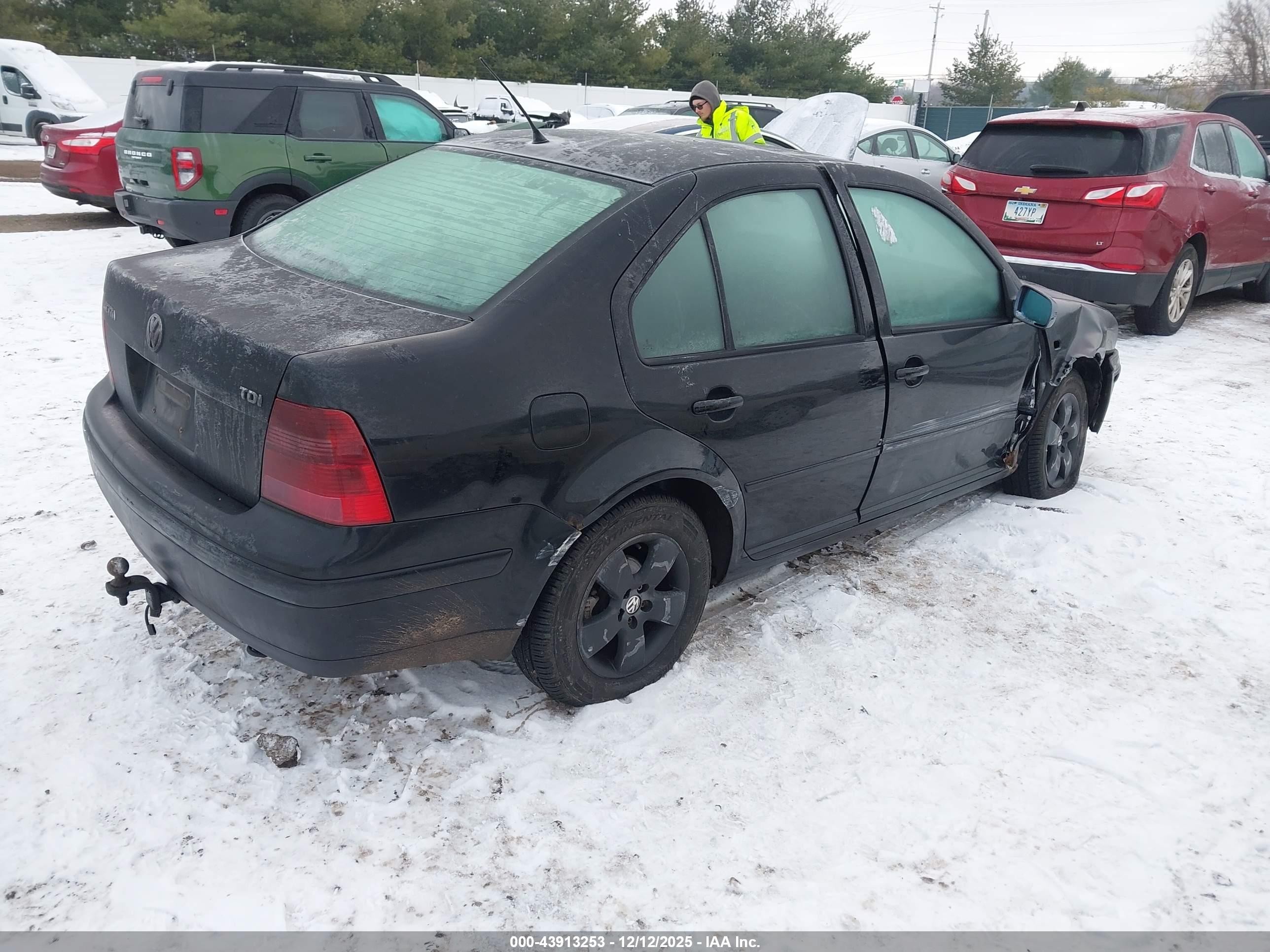 2000 Volkswagen Jetta Gls Tdi Black vin: 3VWSF29M3YM150747
