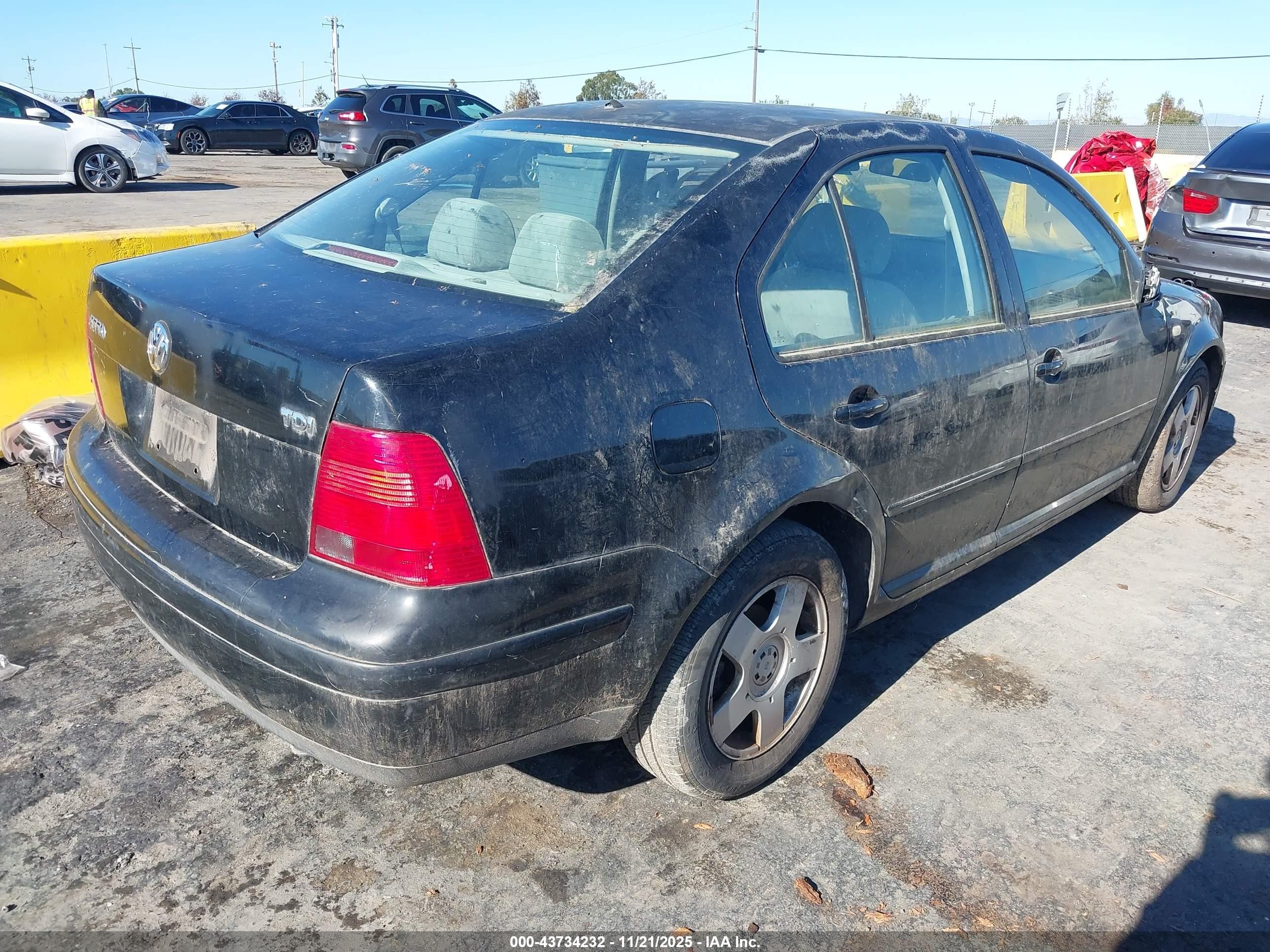 2000 Volkswagen Jetta Gls Tdi Black vin: 3VWSF29M4YM050219