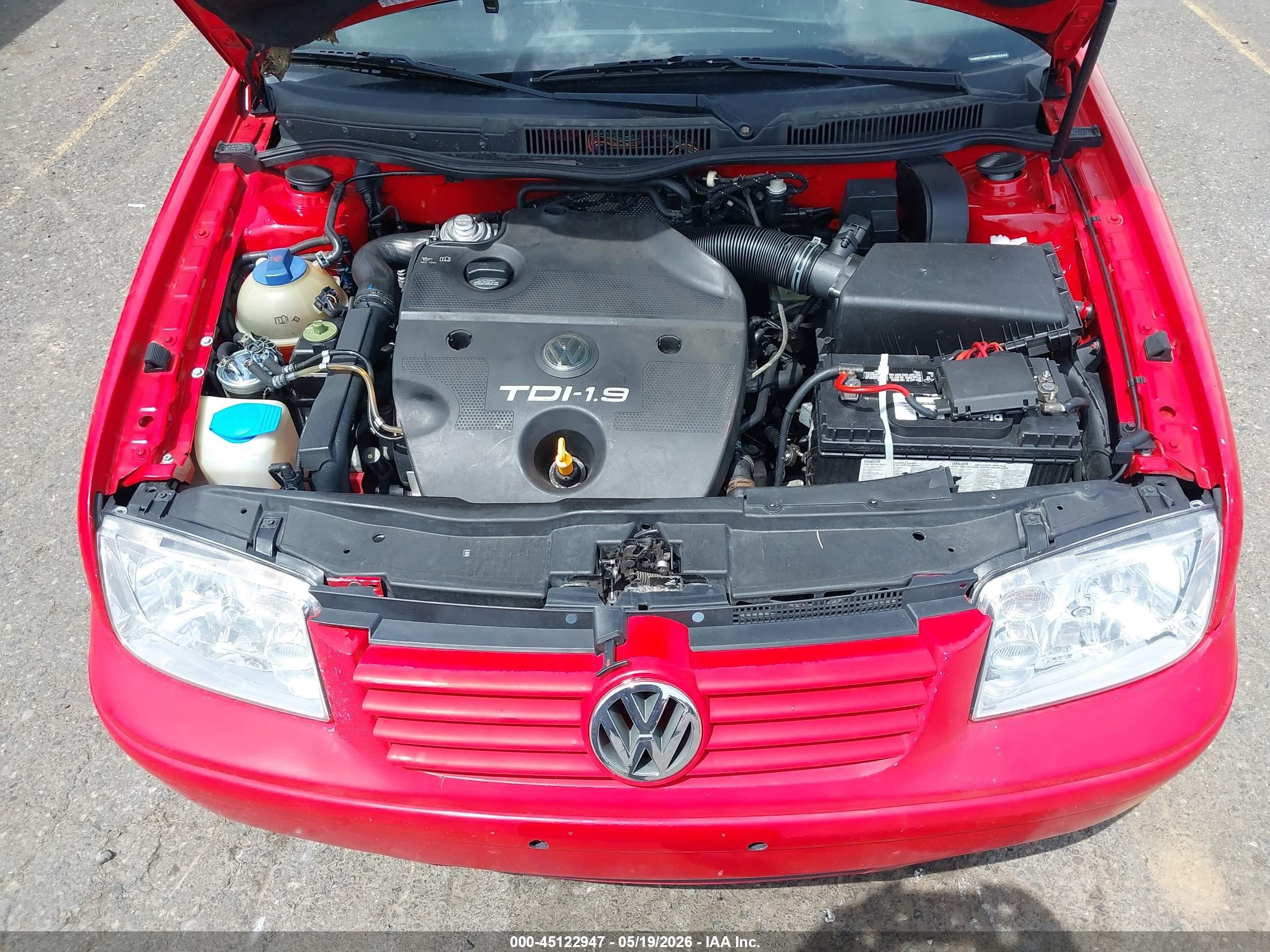 2000 Volkswagen Jetta Gls Tdi Red vin: 3VWSF29M5YM048043