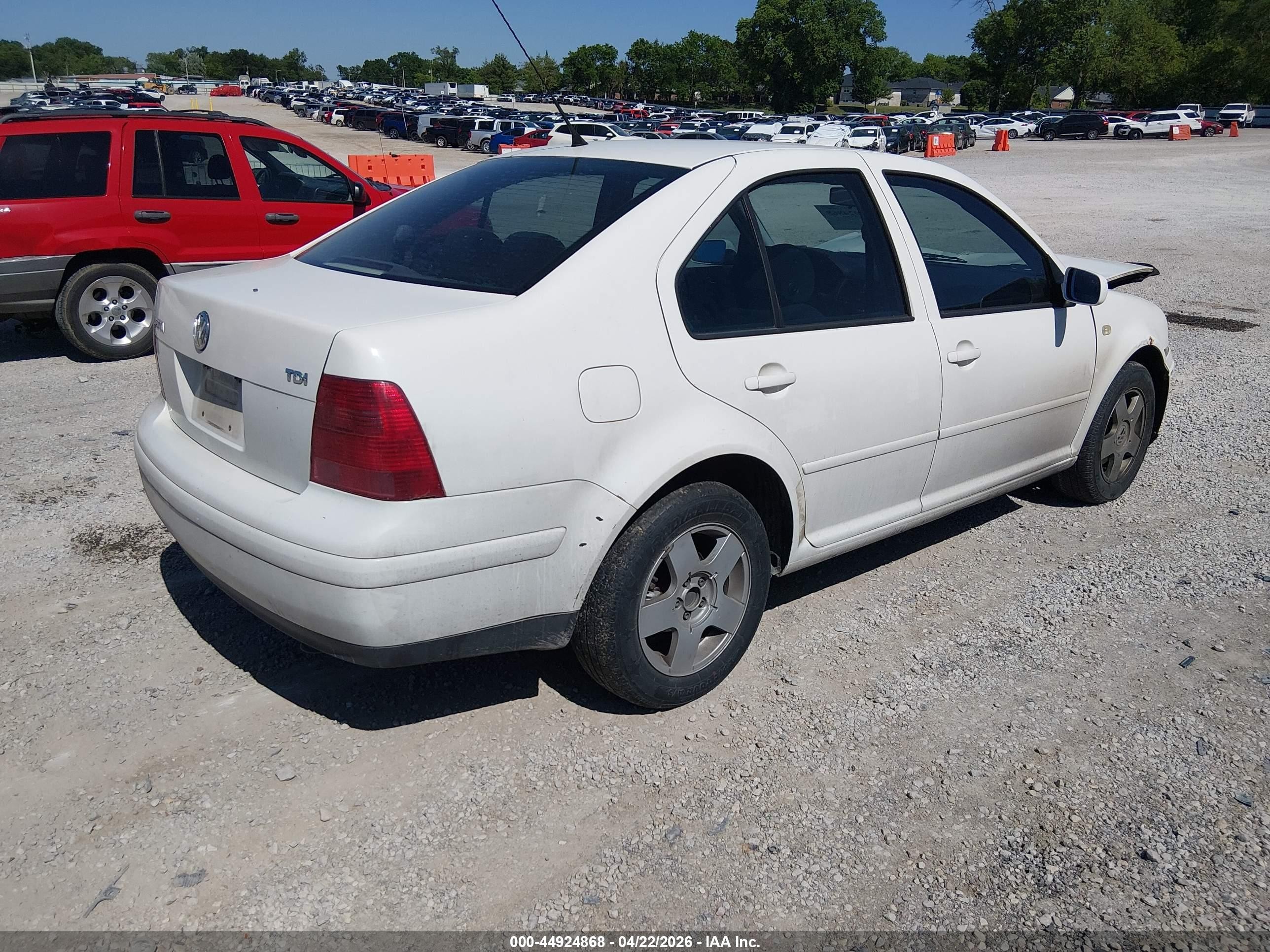 2000 Volkswagen Jetta Gls Tdi White vin: 3VWSF29M8YM129554