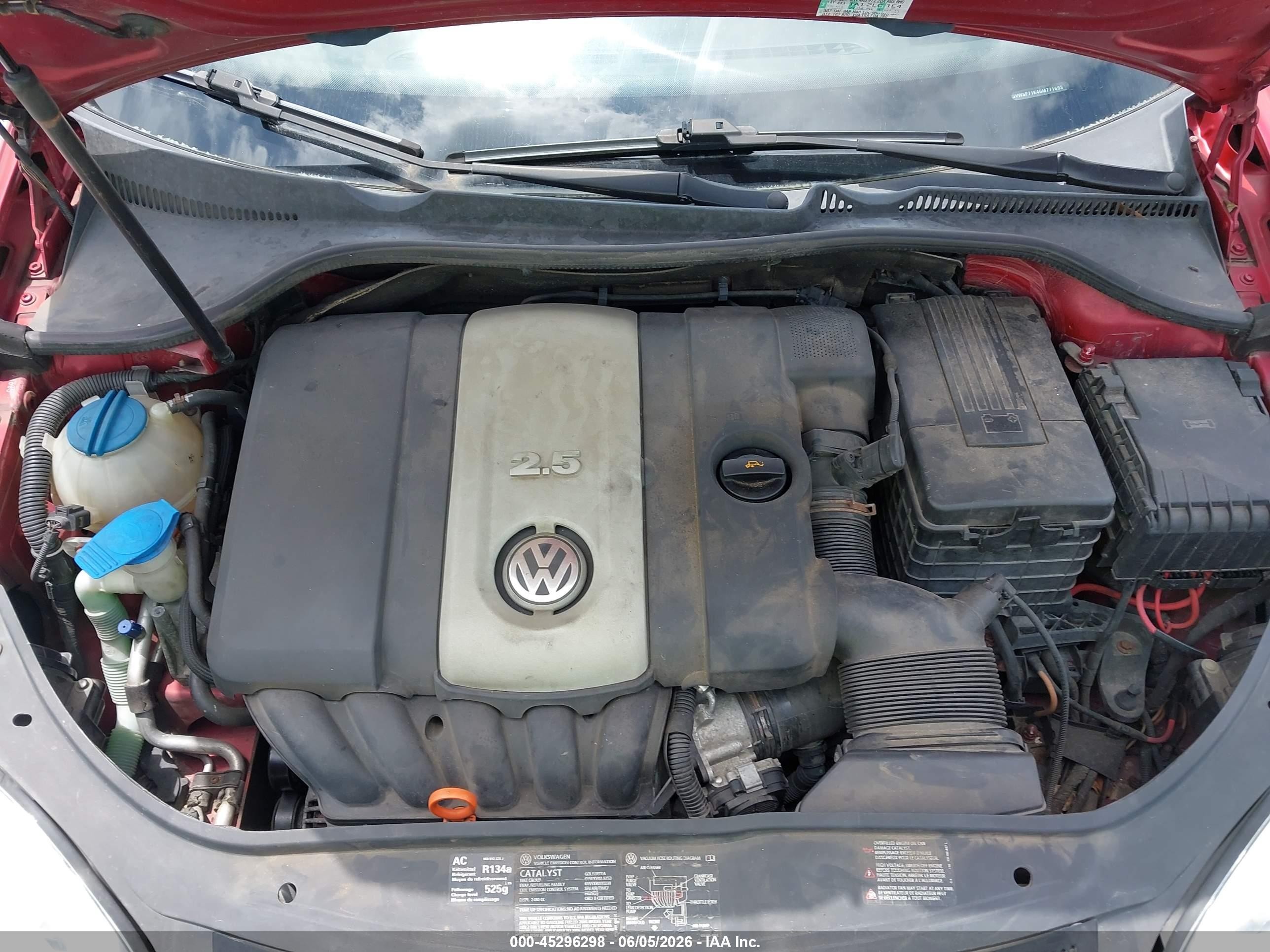 2006 Volkswagen Jetta 2.5 Red vin: 3VWSF71K46M771693