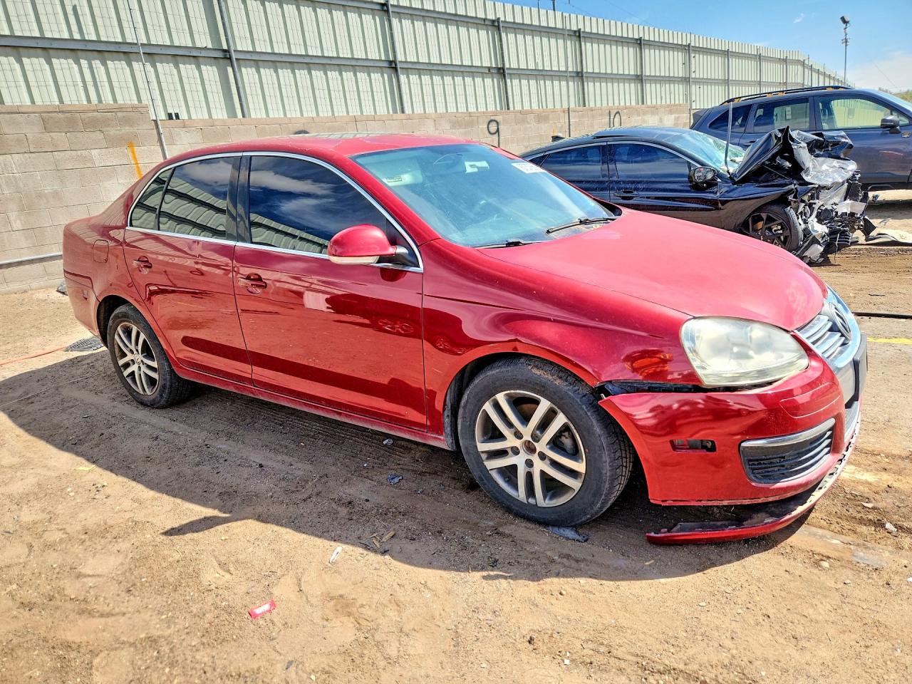 2006 Volkswagen Jetta 2.5 Option Package 1 Red vin: 3VWSF71K56M814339