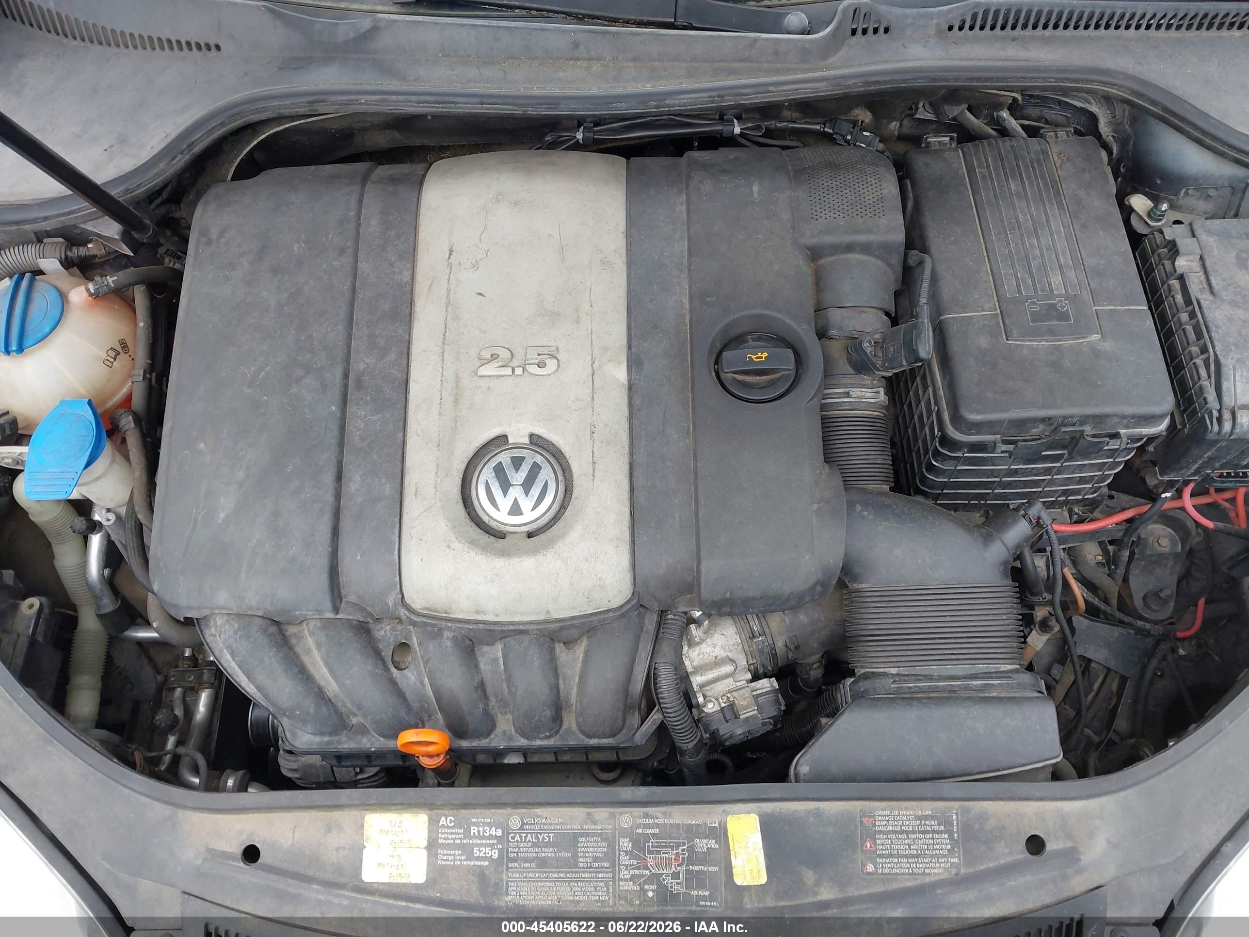 2006 Volkswagen Jetta 2.5 Blue vin: 3VWSF71K86M827165