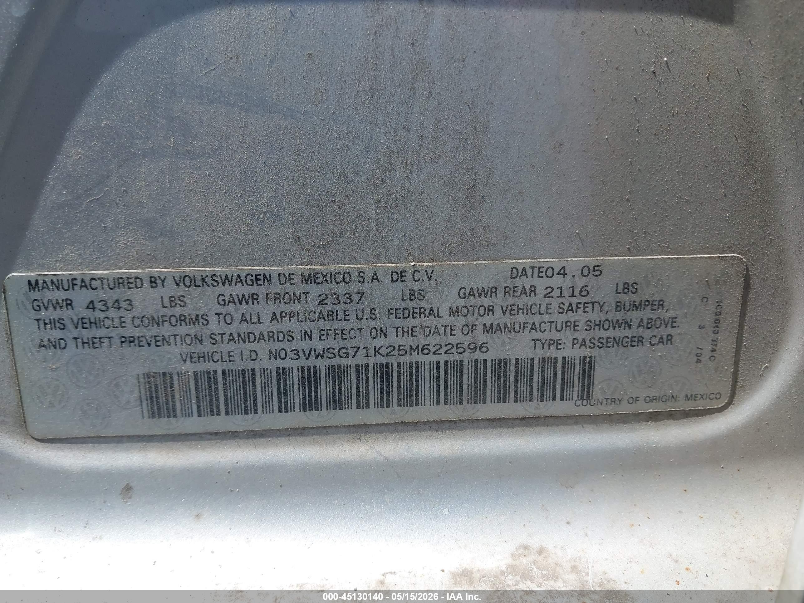 2005 Volkswagen Jetta 2.5 Серебряный vin: 3VWSG71K25M622596