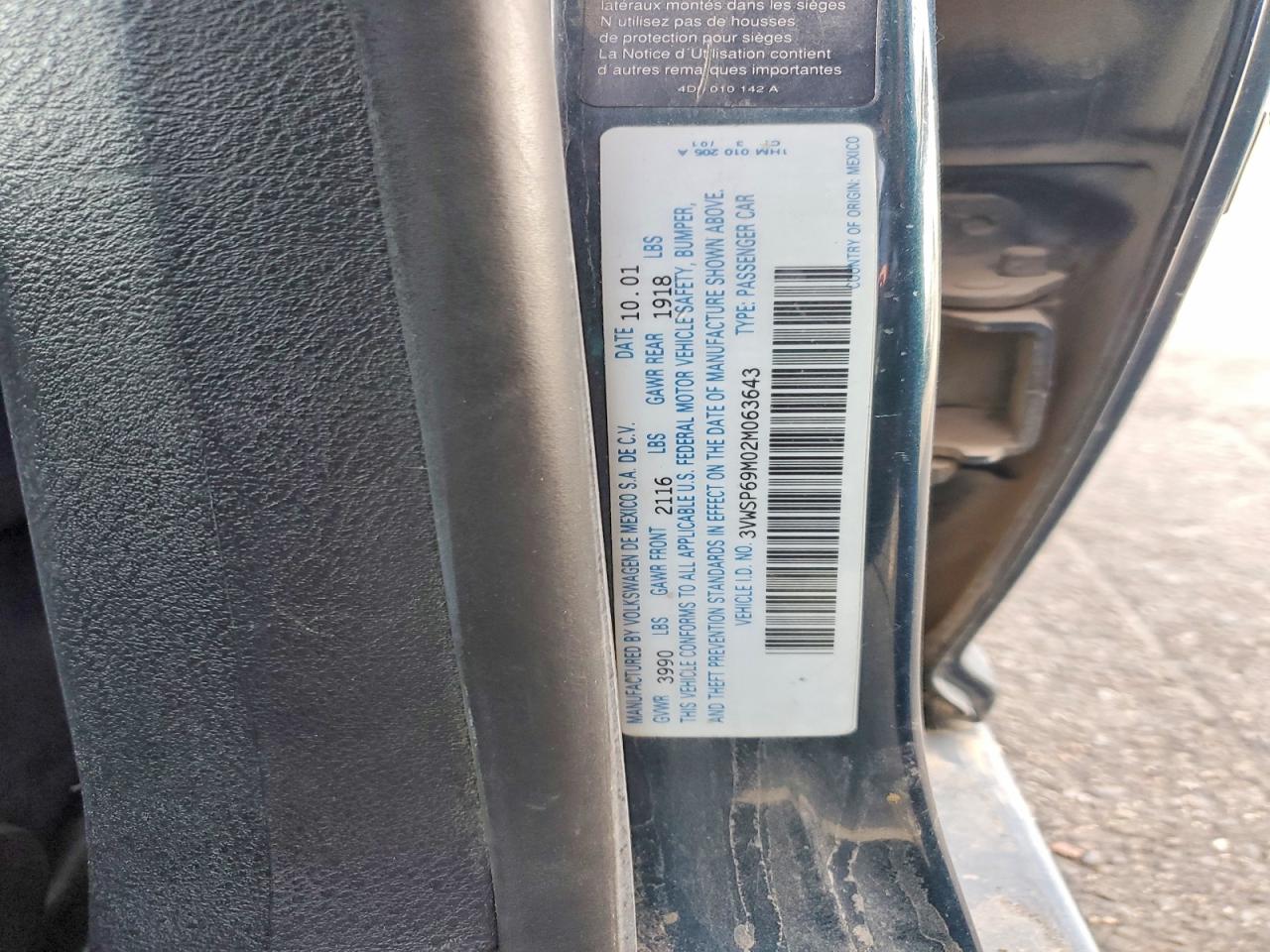 2002 Volkswagen Jetta Gls Tdi Blue vin: 3VWSP69M02M063643